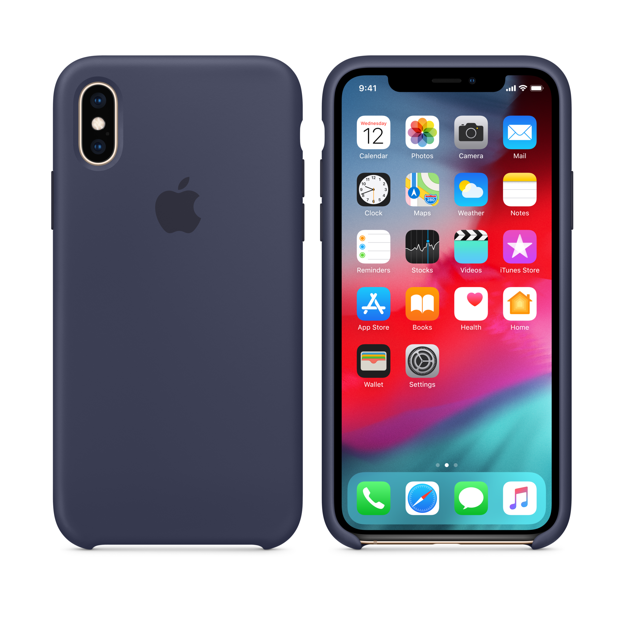 iPhone XS Silicone Case — Midnight Blue