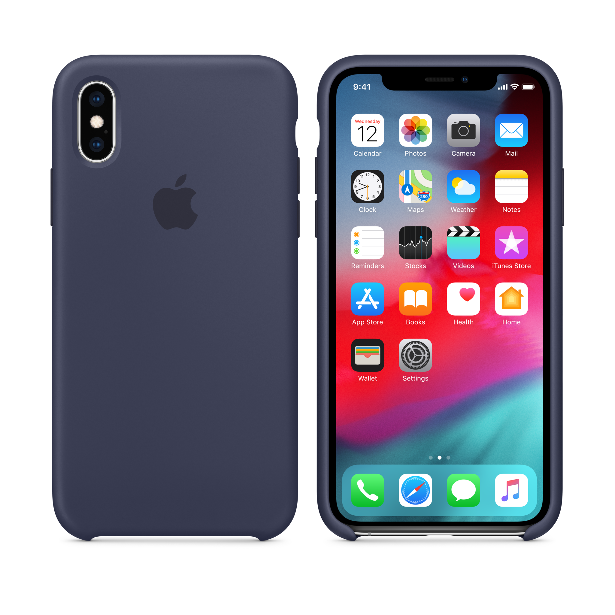 iPhone XS Silicone Case — Midnight Blue