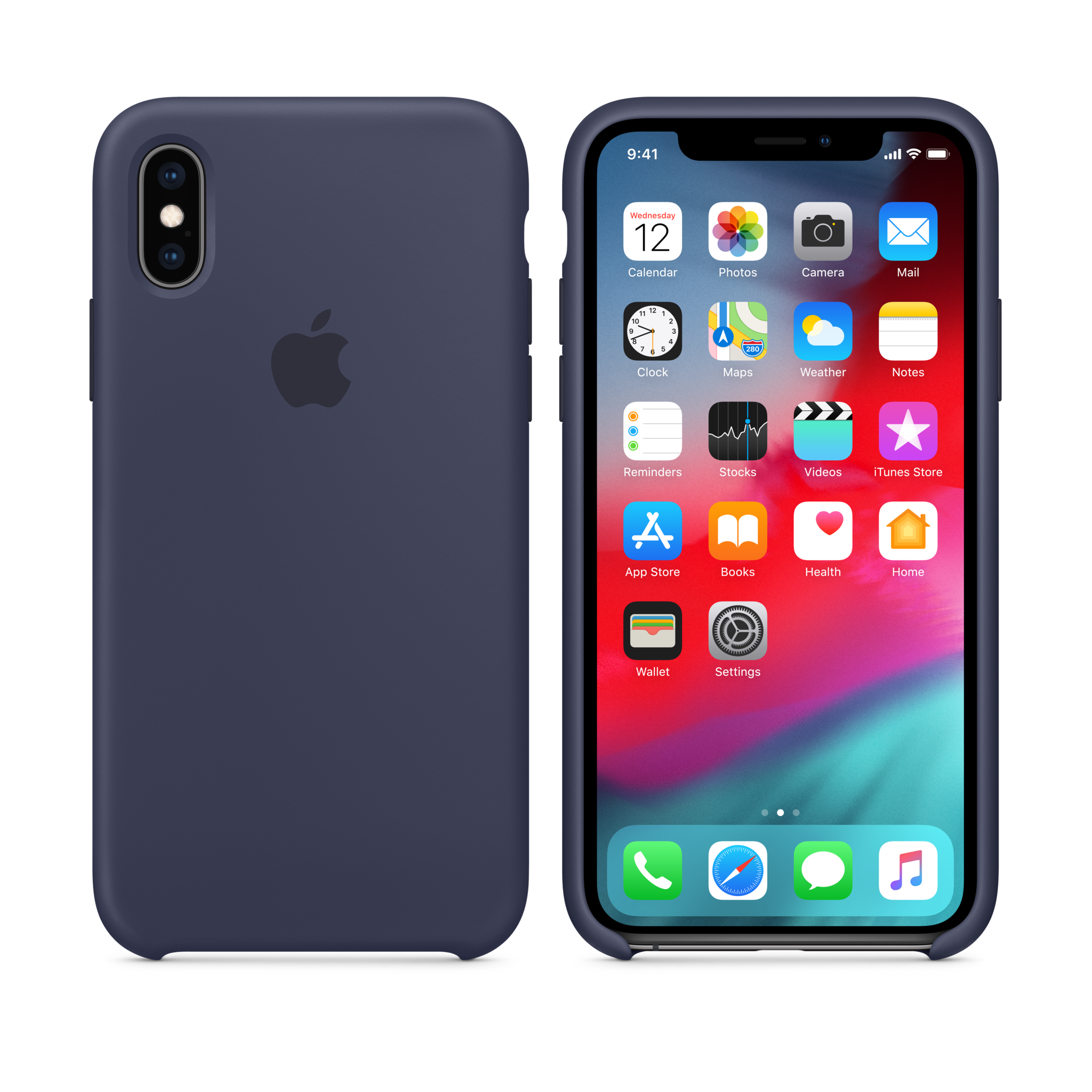iPhone XS Silicone Case — Midnight Blue