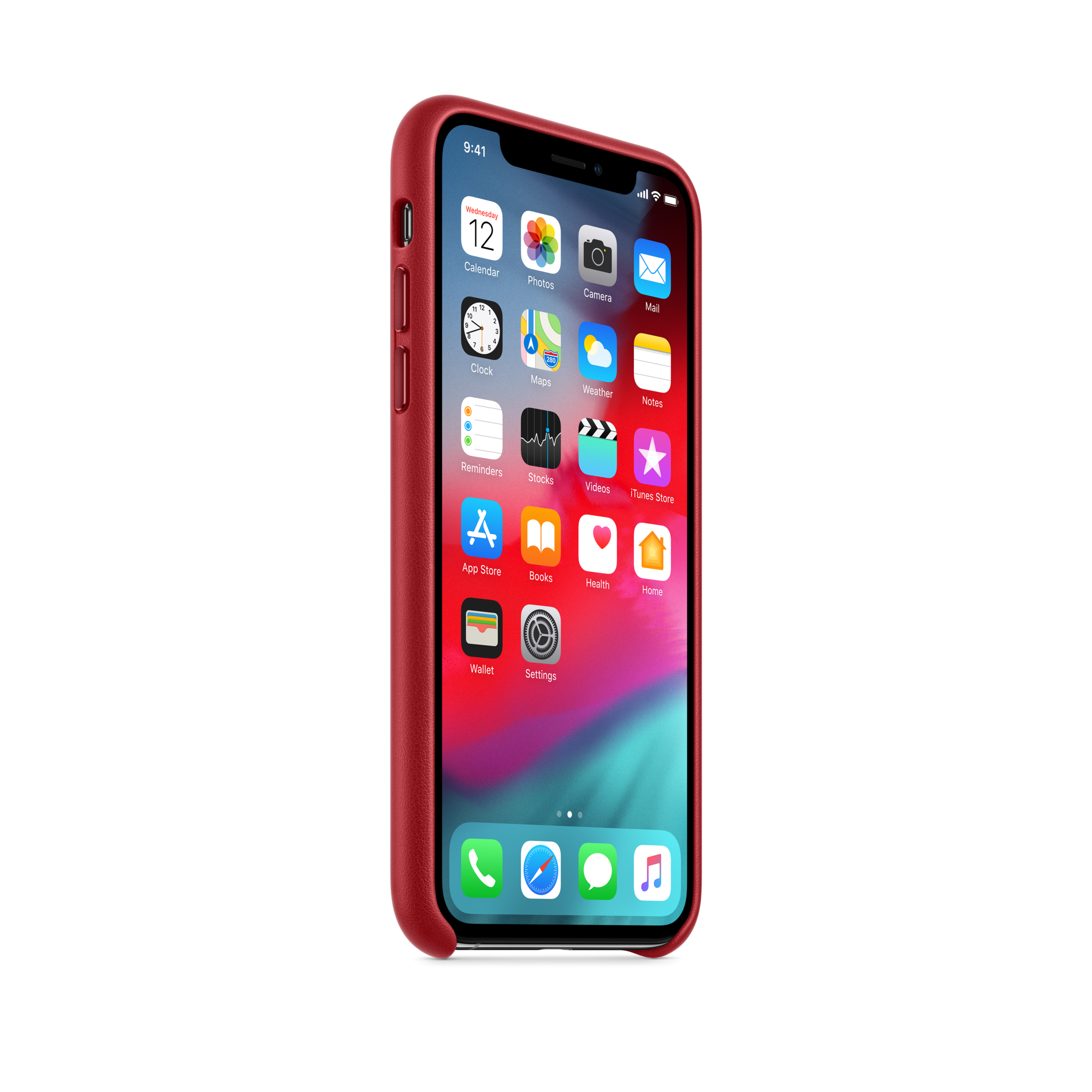 iPhone XS Leather Case — PRODUCT(RED)