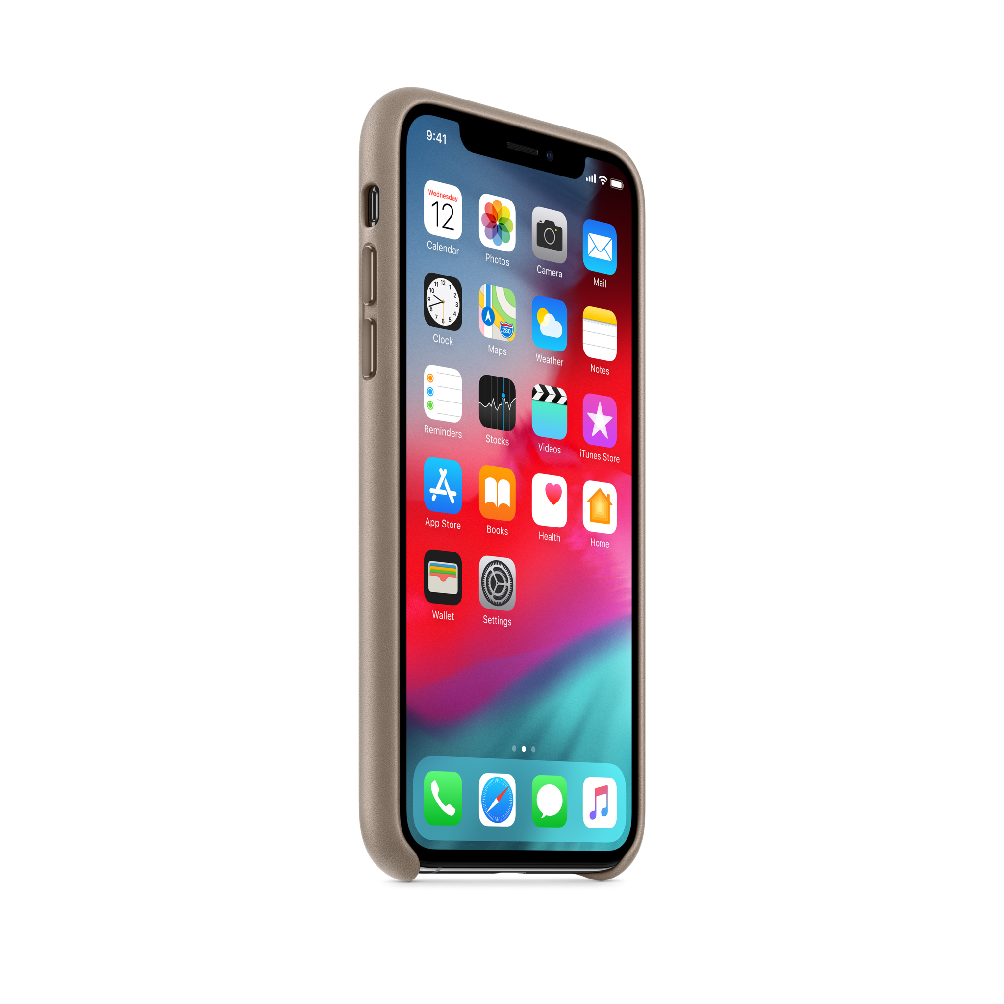 iPhone XS Leather Case — Taupe