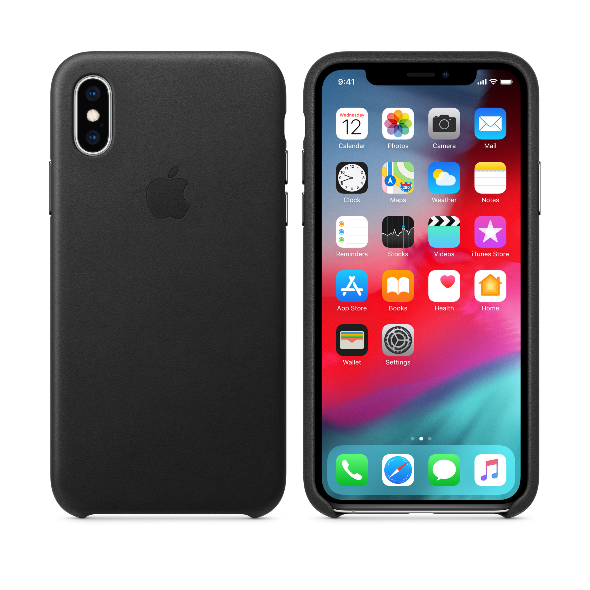 iPhone XS Leather Case — Black