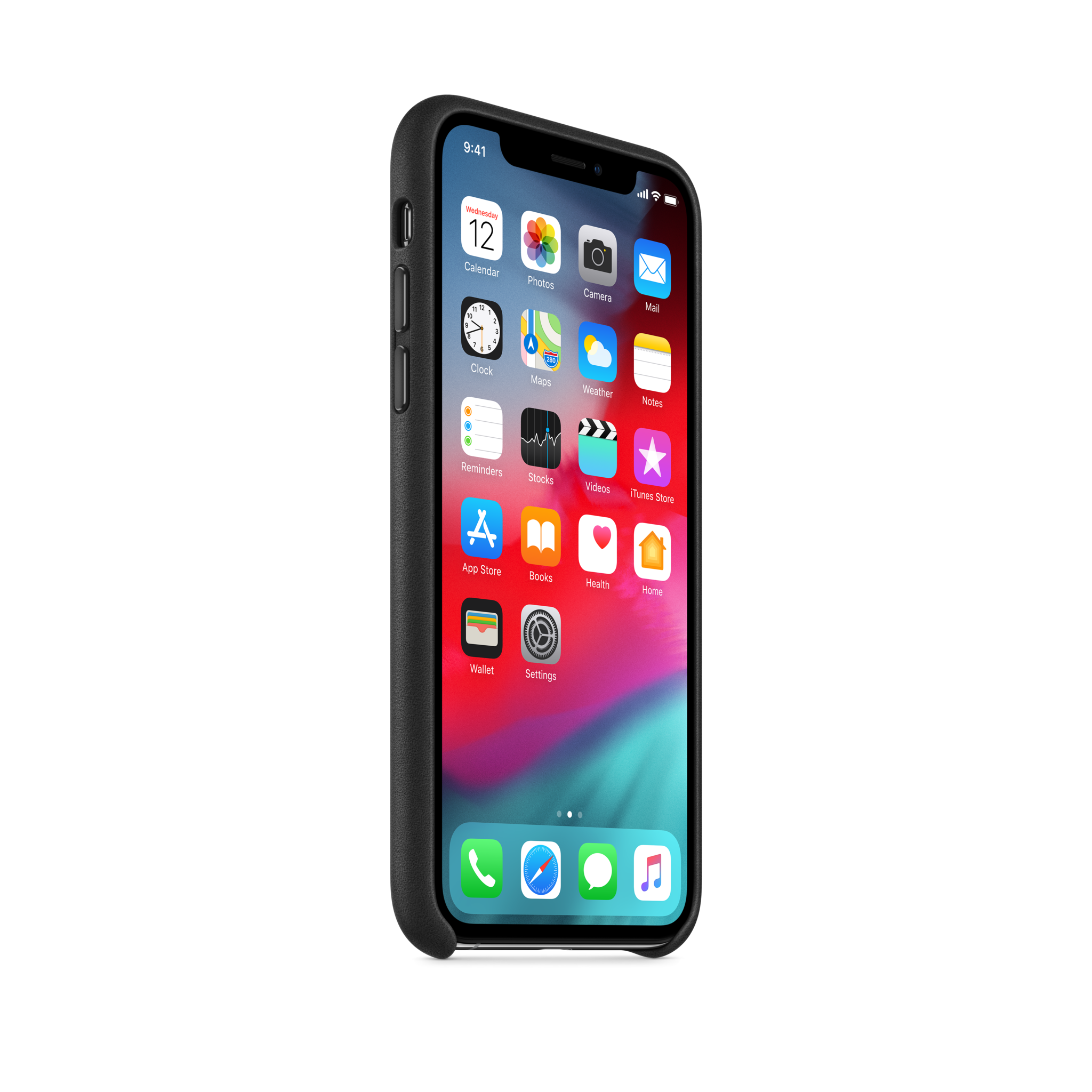 iPhone XS Leather Case — Black