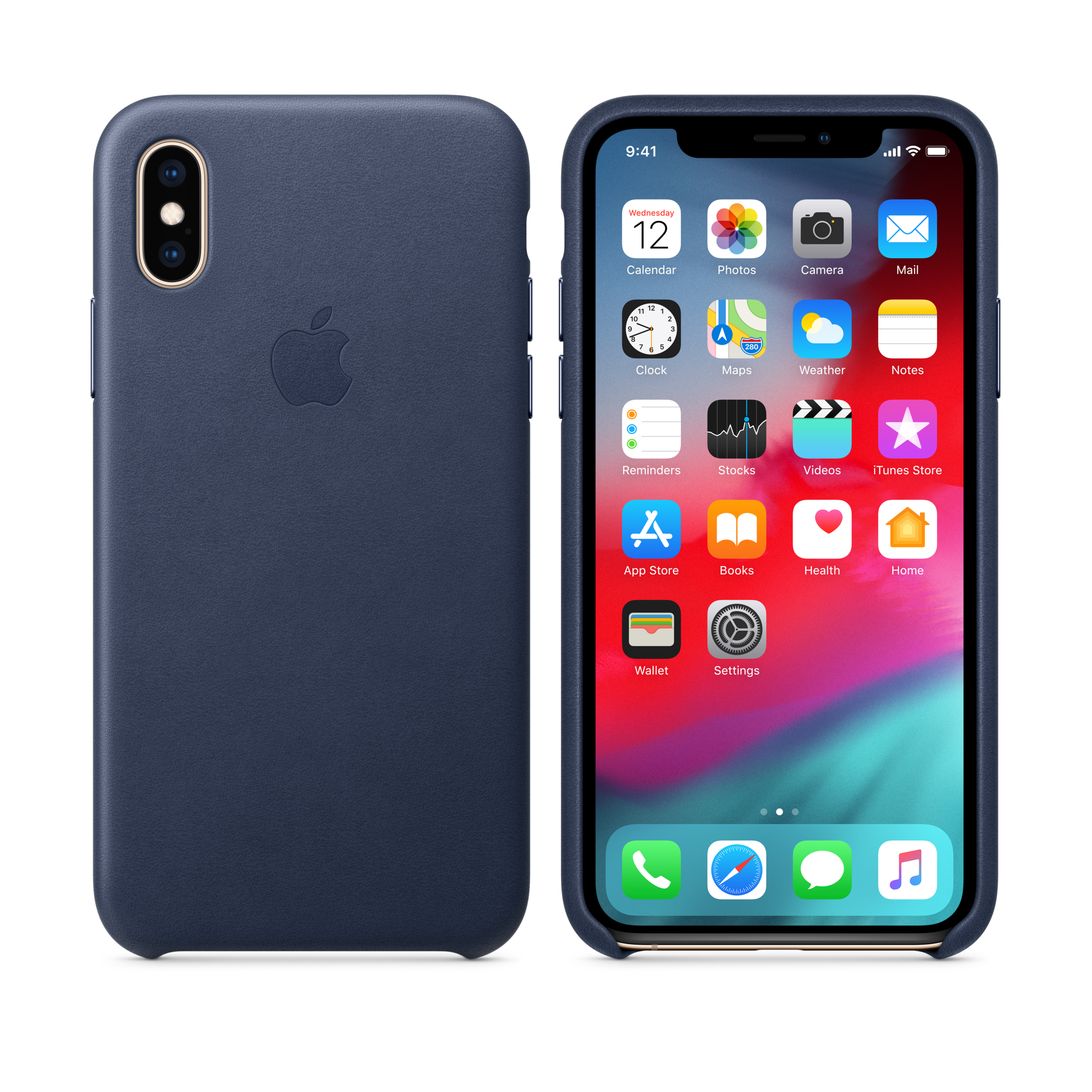 iPhone XS Leather Case — Midnight Blue