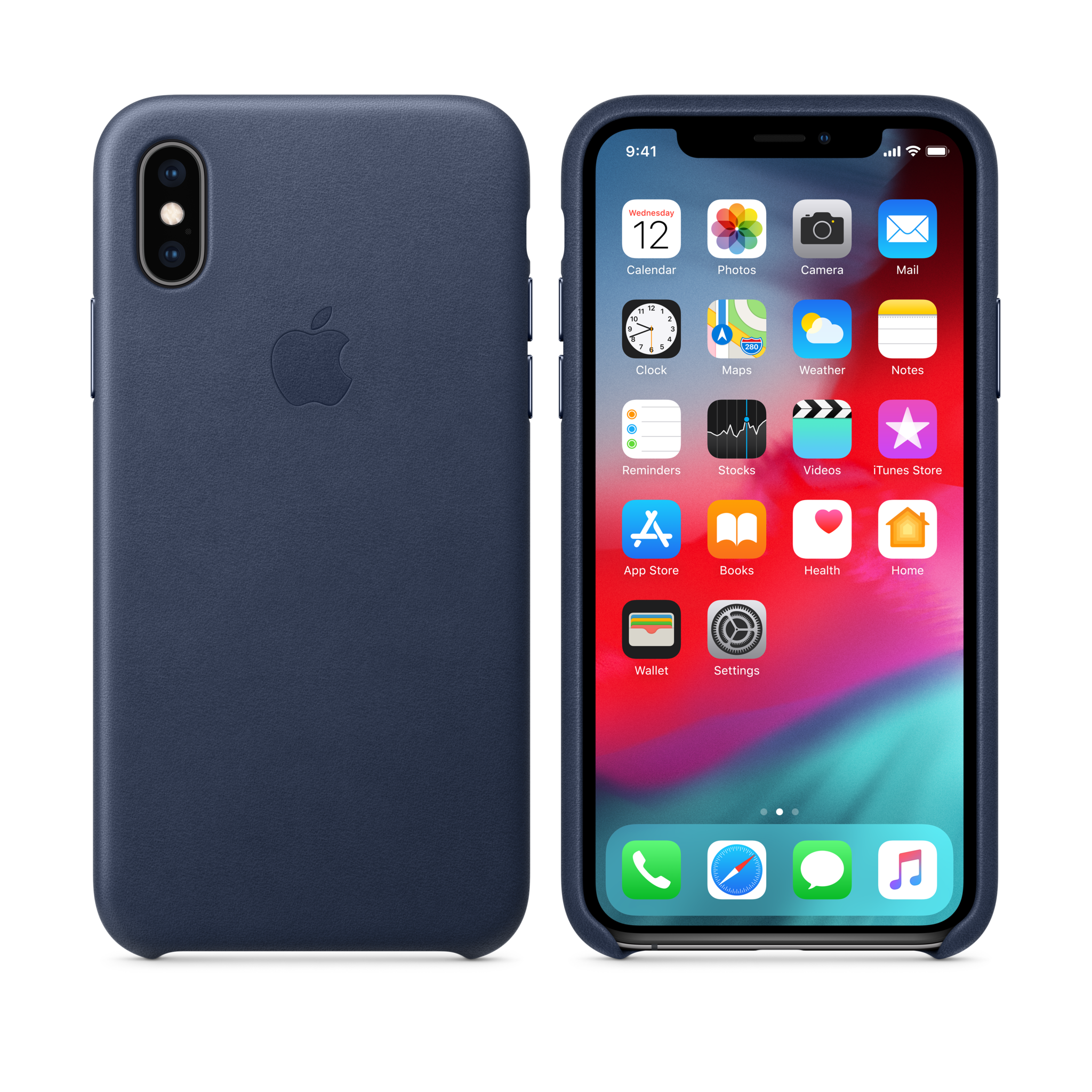 iPhone XS Leather Case — Midnight Blue
