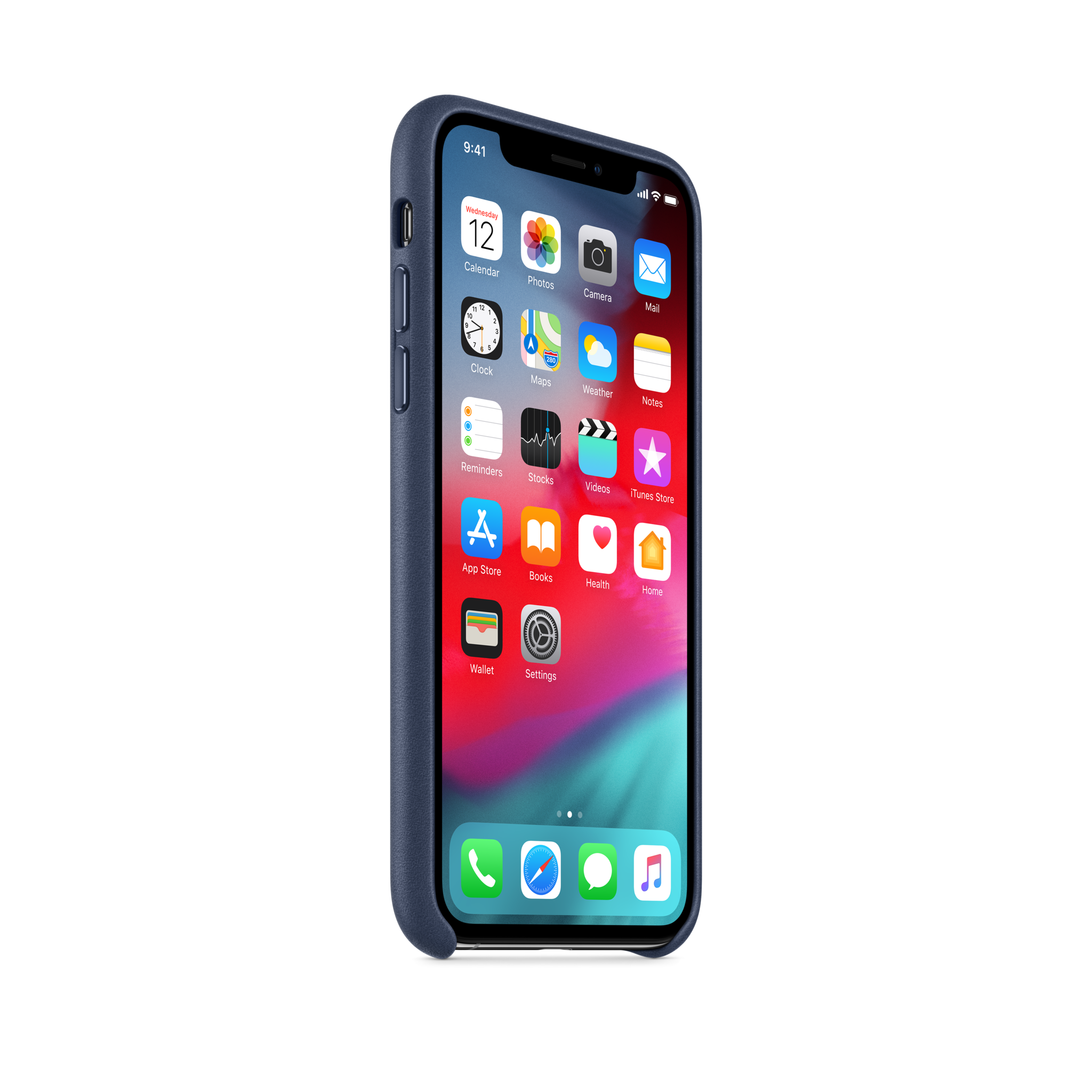 iPhone XS Leather Case — Midnight Blue