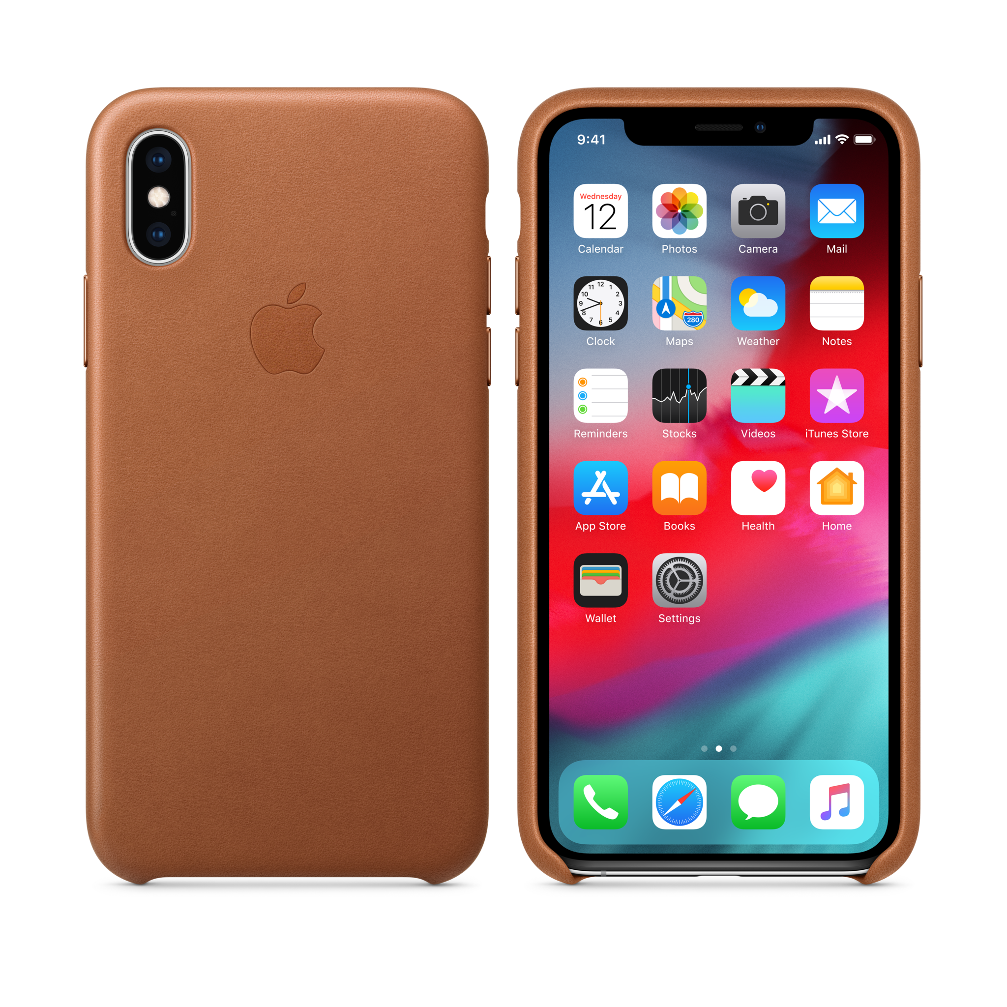 iPhone XS Leather Case — Saddle Brown