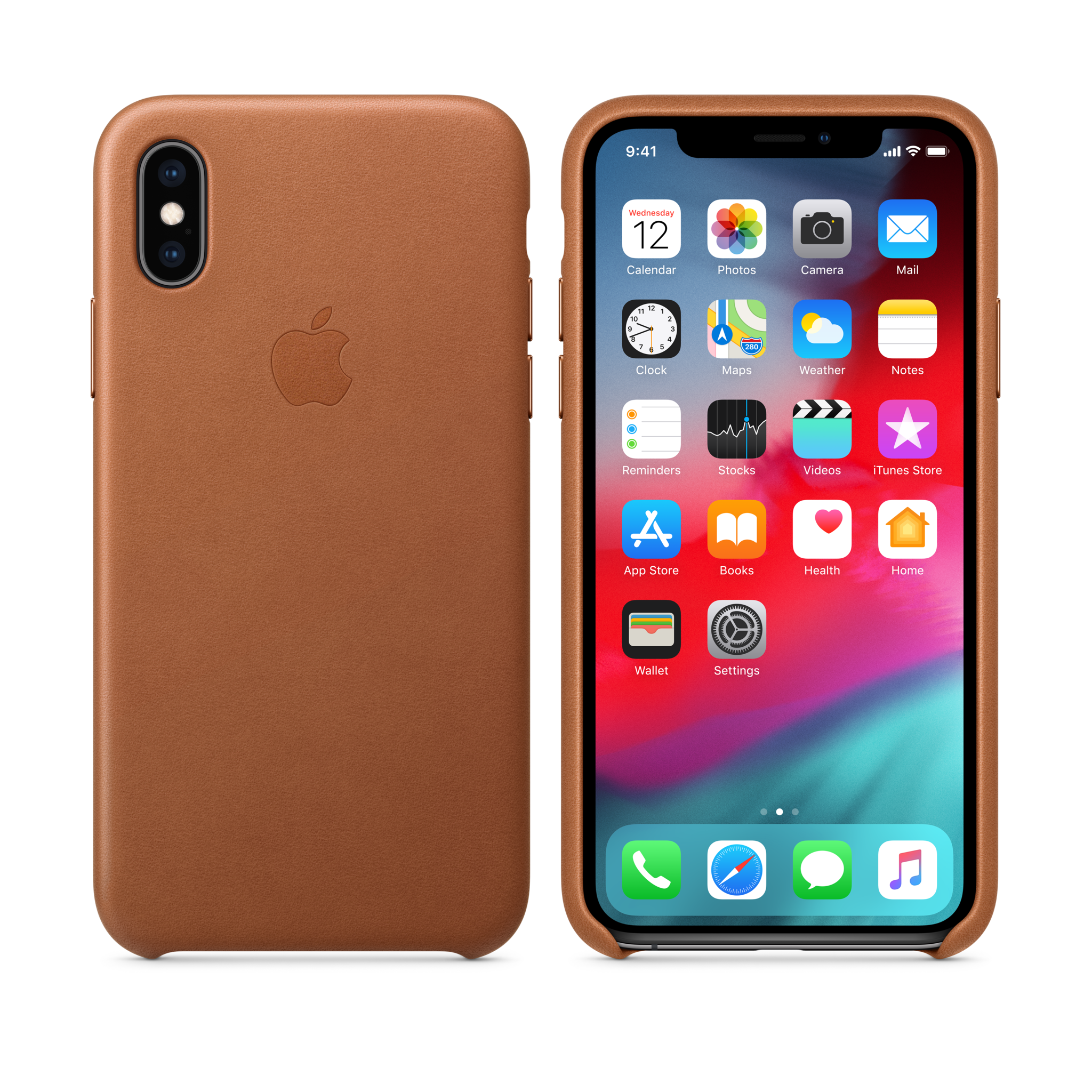 iPhone XS Leather Case — Saddle Brown