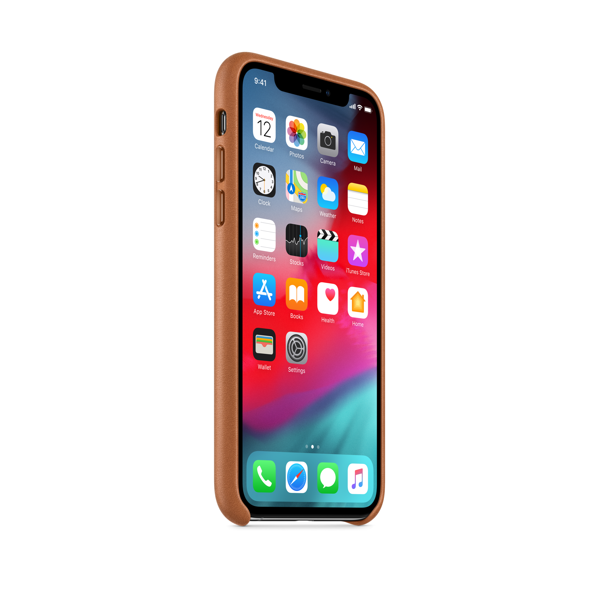 iPhone XS Leather Case — Saddle Brown