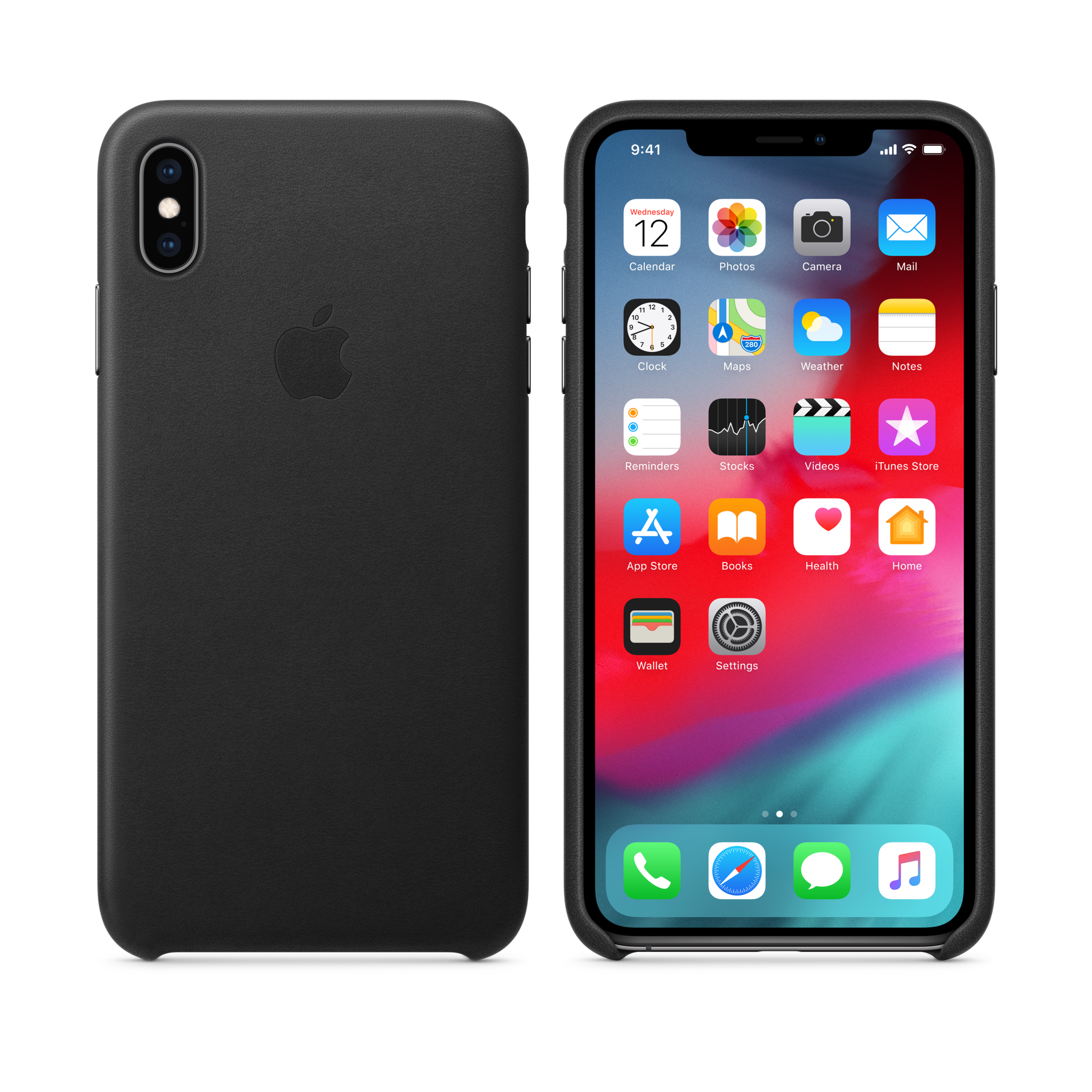 iPhone XS Max Leather Case — Black