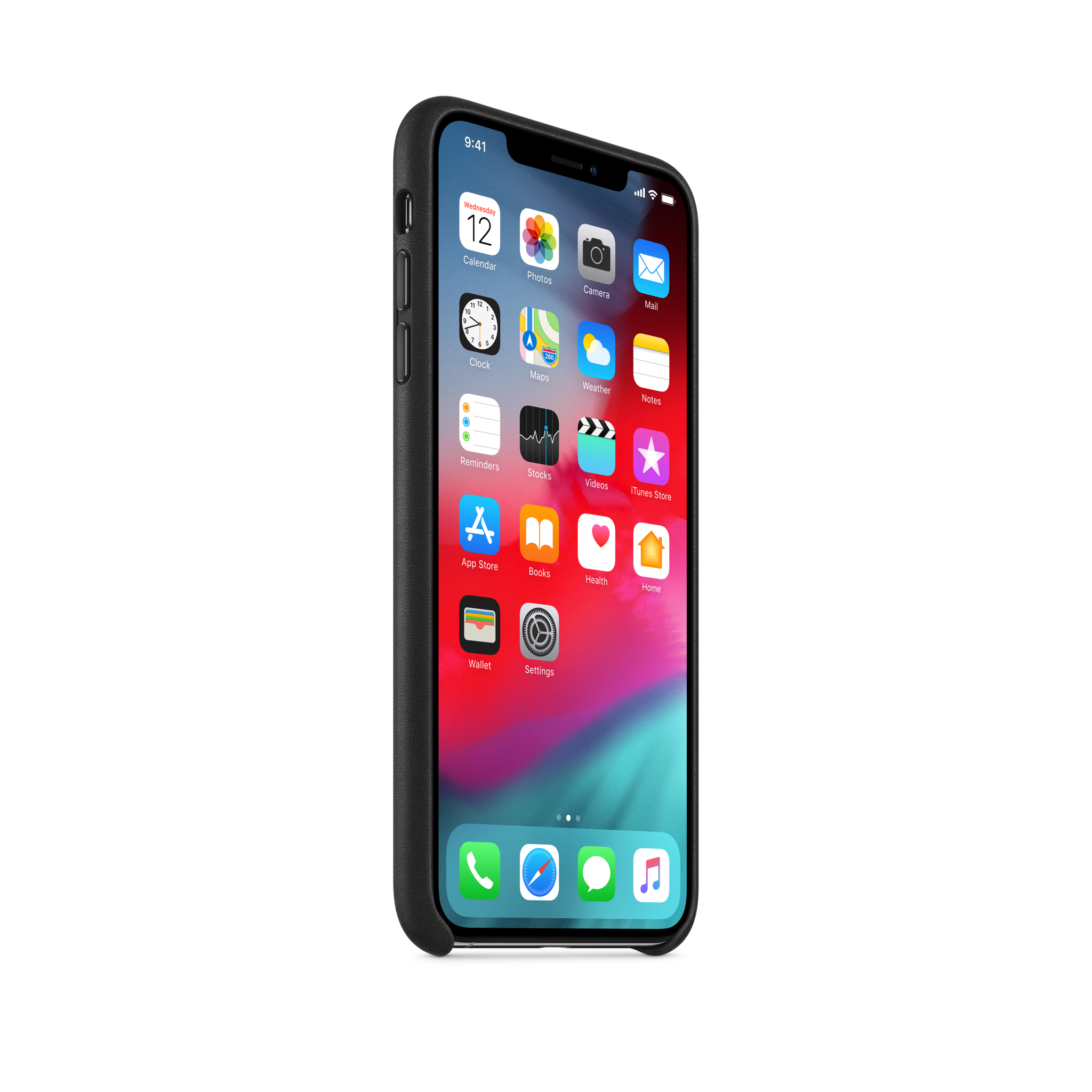 iPhone XS Max Leather Case — Black