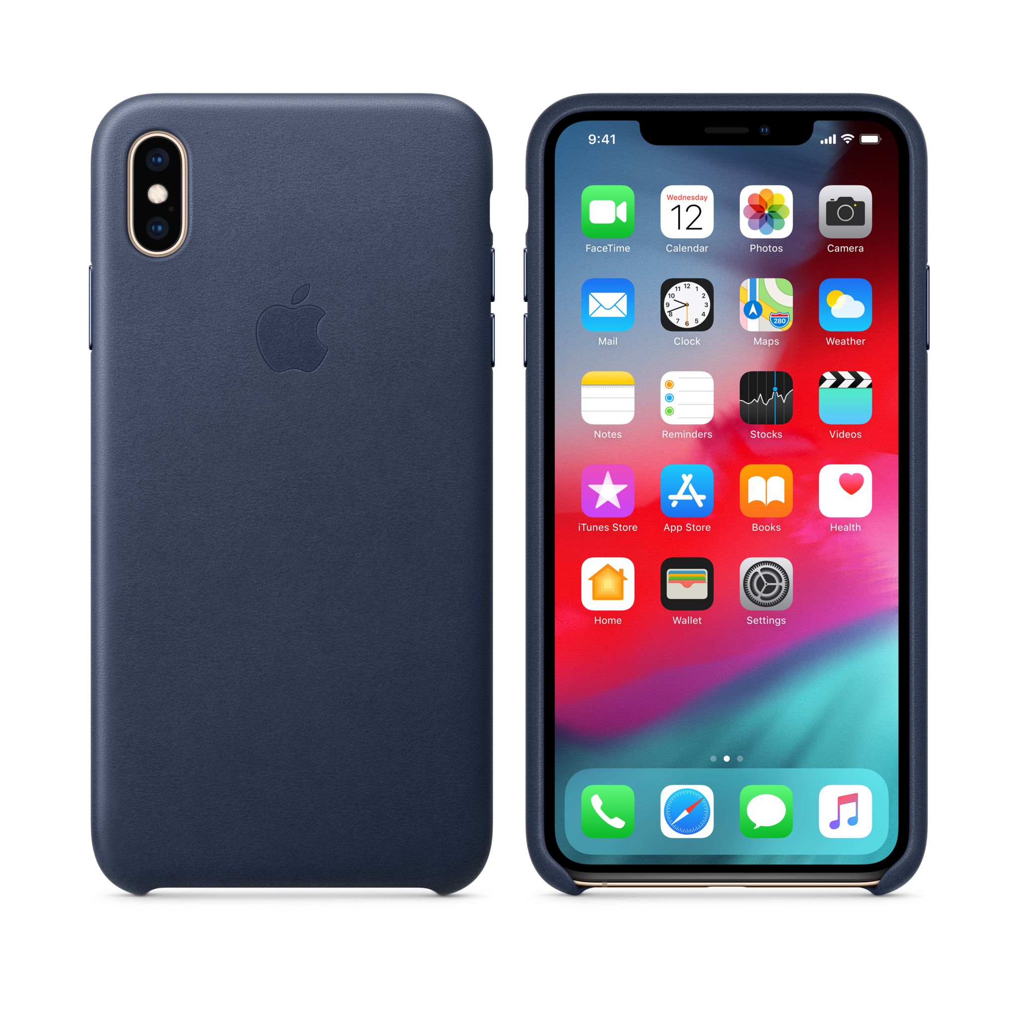 iPhone XS Max Leather Case — Midnight Blue