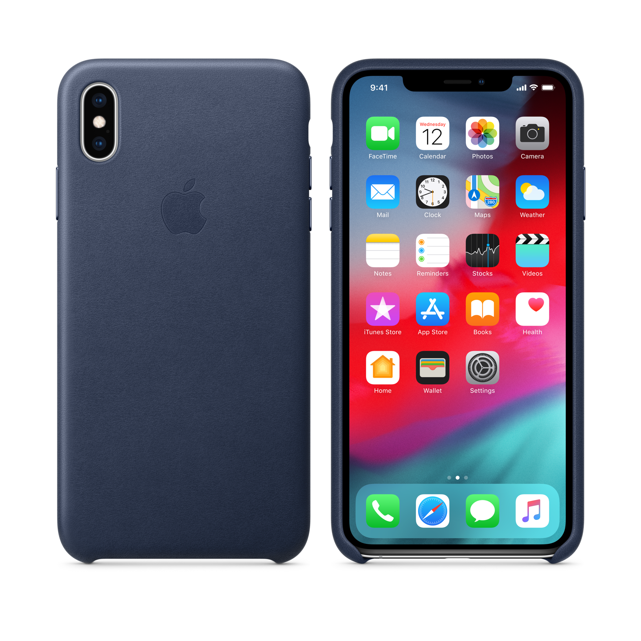 iPhone XS Max Leather Case — Midnight Blue
