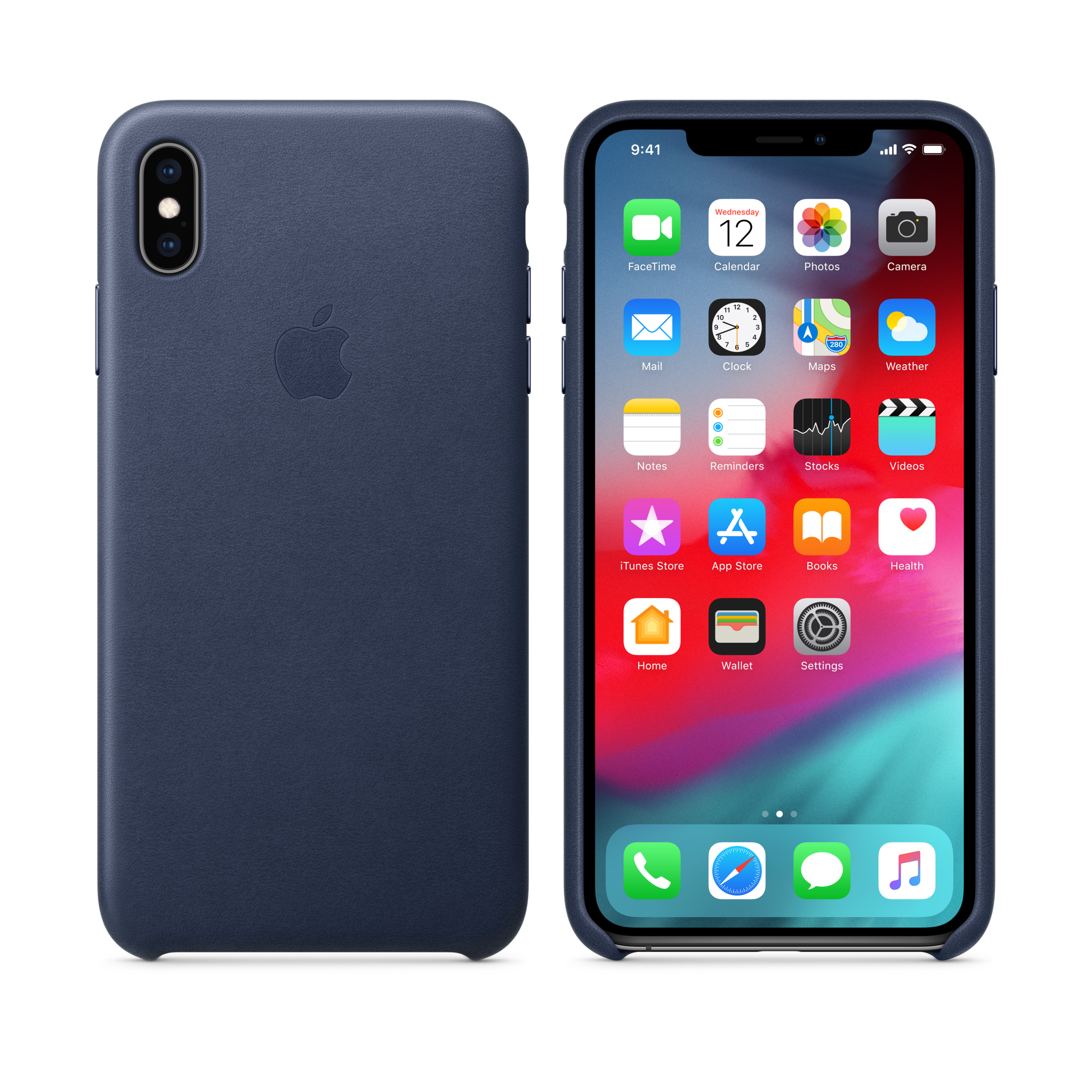 iPhone XS Max Leather Case — Midnight Blue