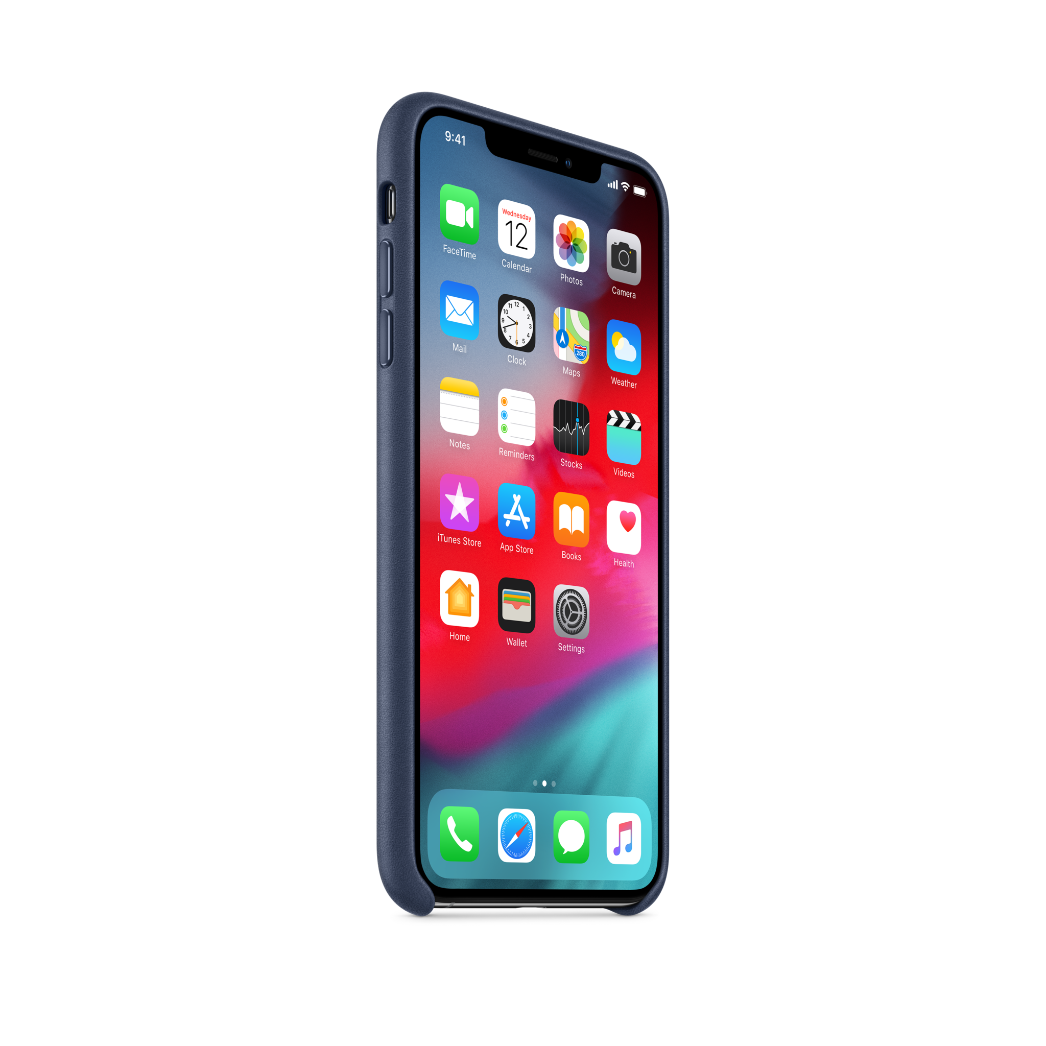 iPhone XS Max Leather Case — Midnight Blue