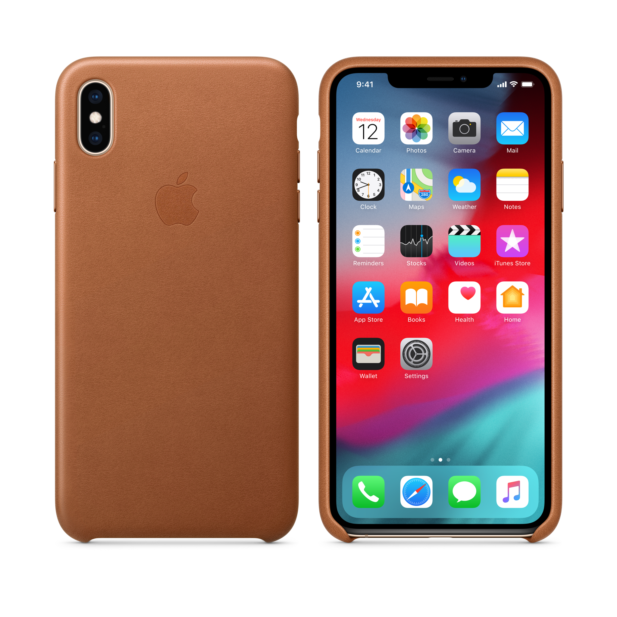 iPhone XS Max Leather Case — Saddle Brown