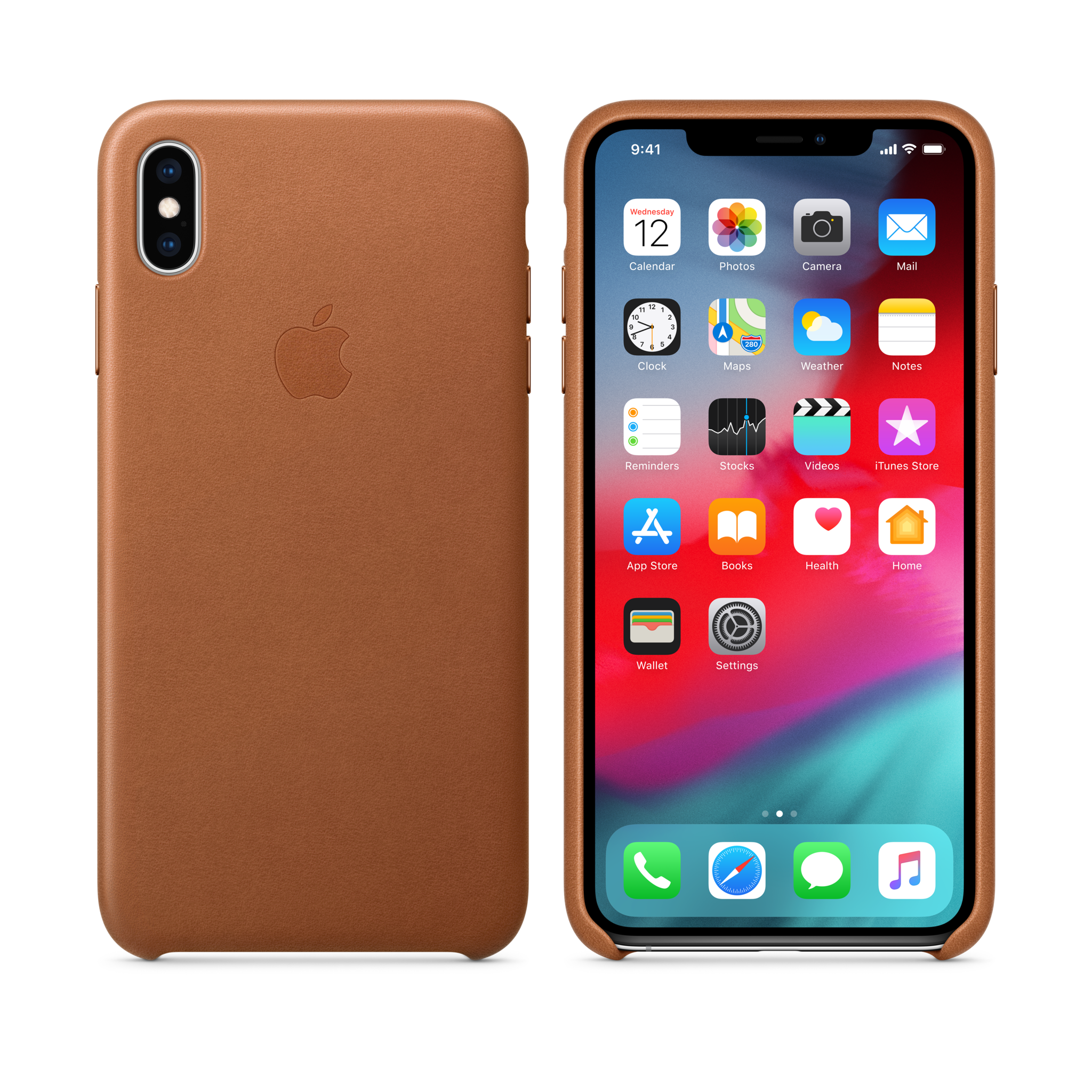 iPhone XS Max Leather Case — Saddle Brown