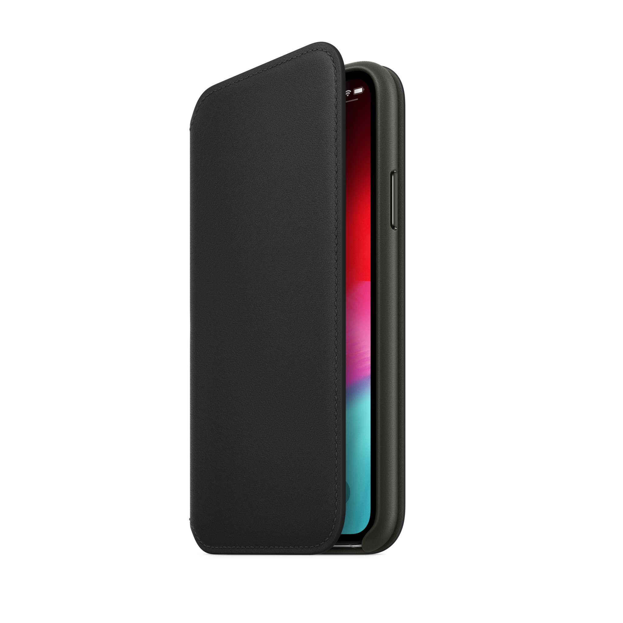 iPhone XS Leather Folio — Black