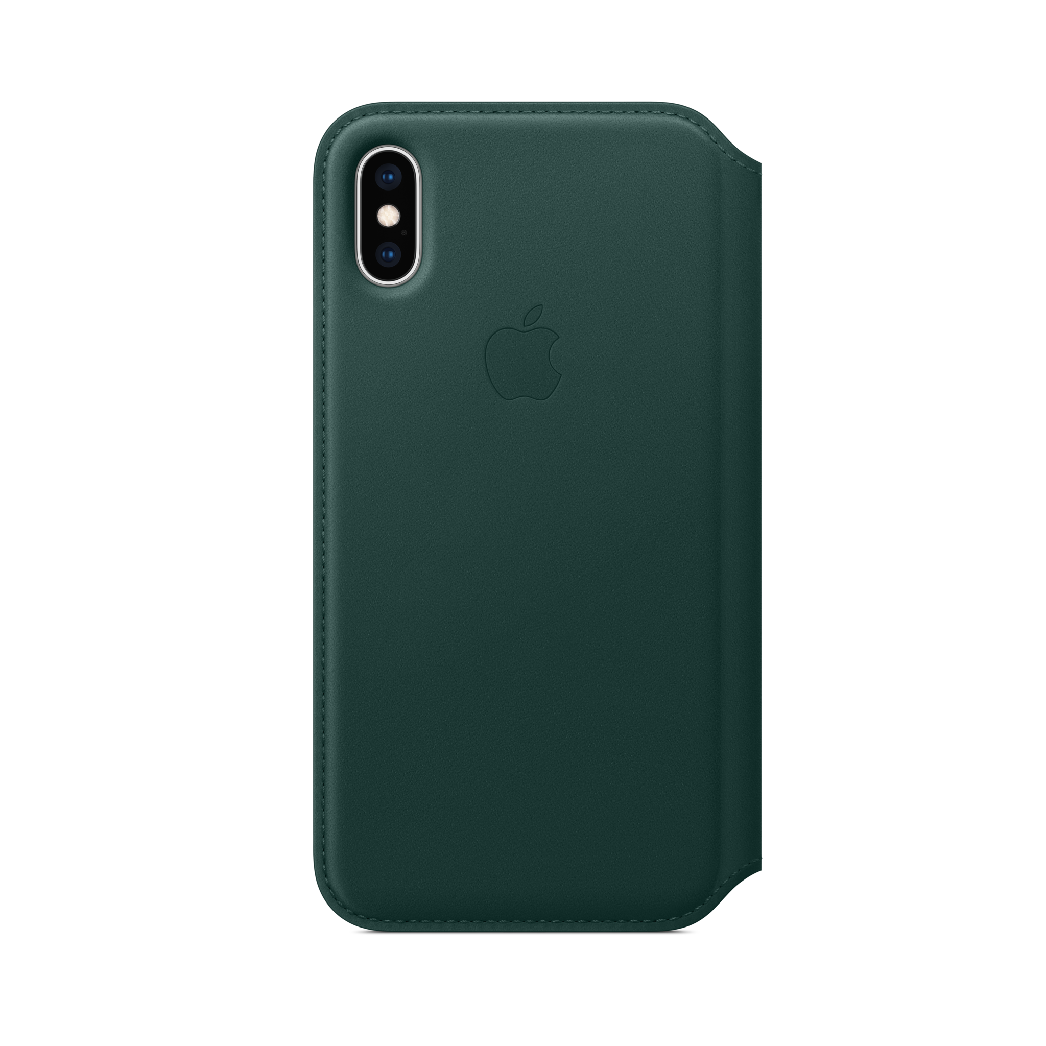 iPhone XS Leather Folio — Forest Green