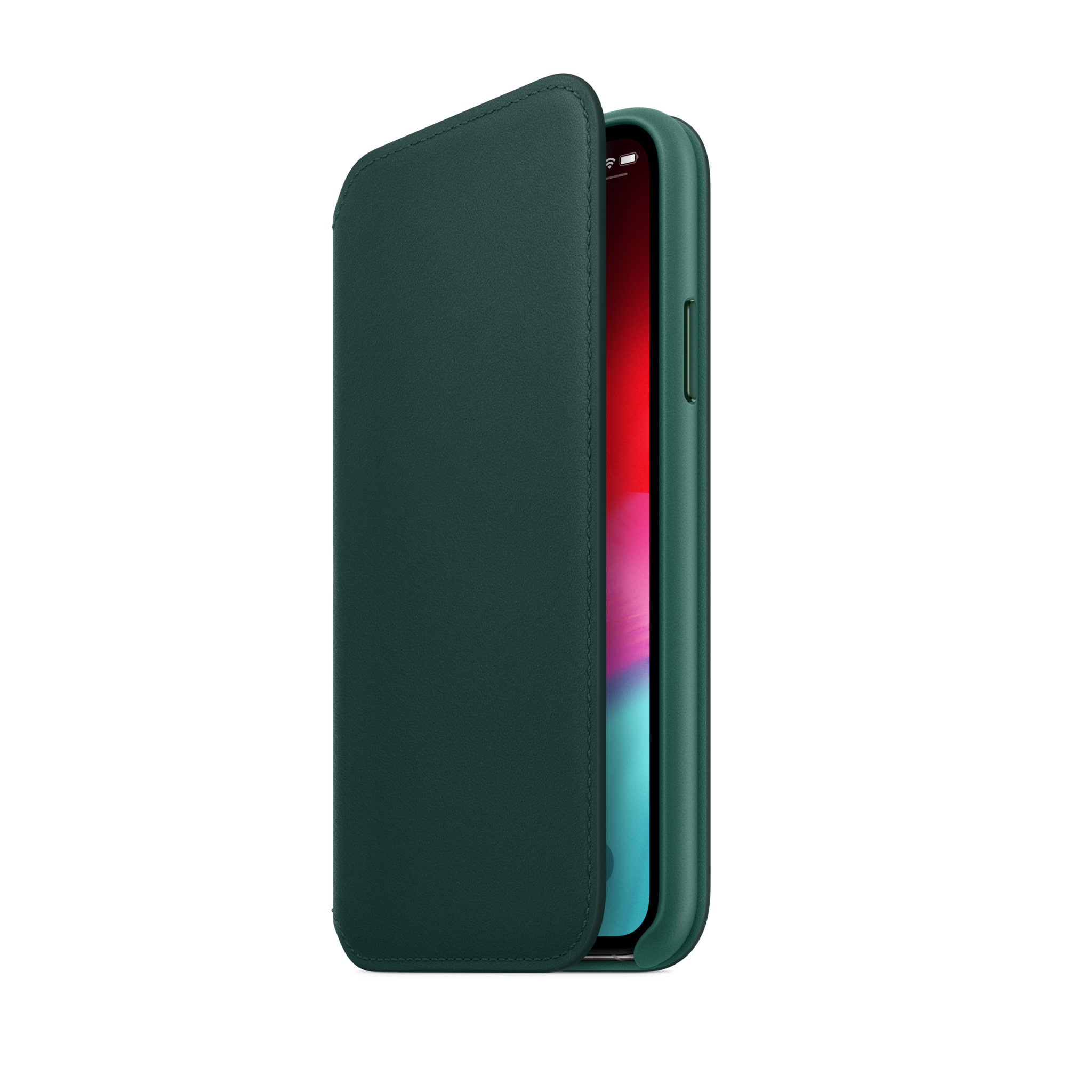 iPhone XS Leather Folio — Forest Green