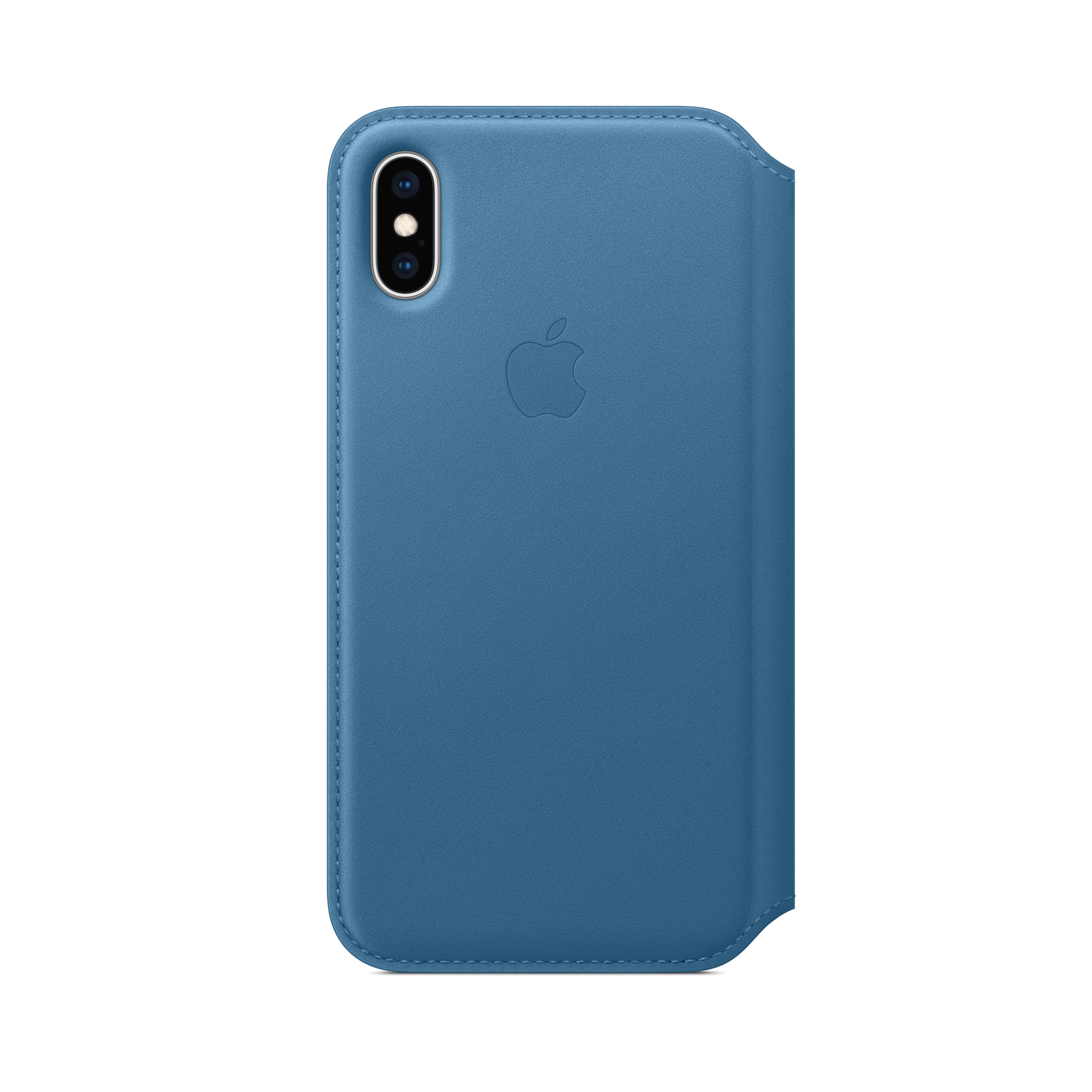 iPhone XS Leather Folio — Cape Cod Blue