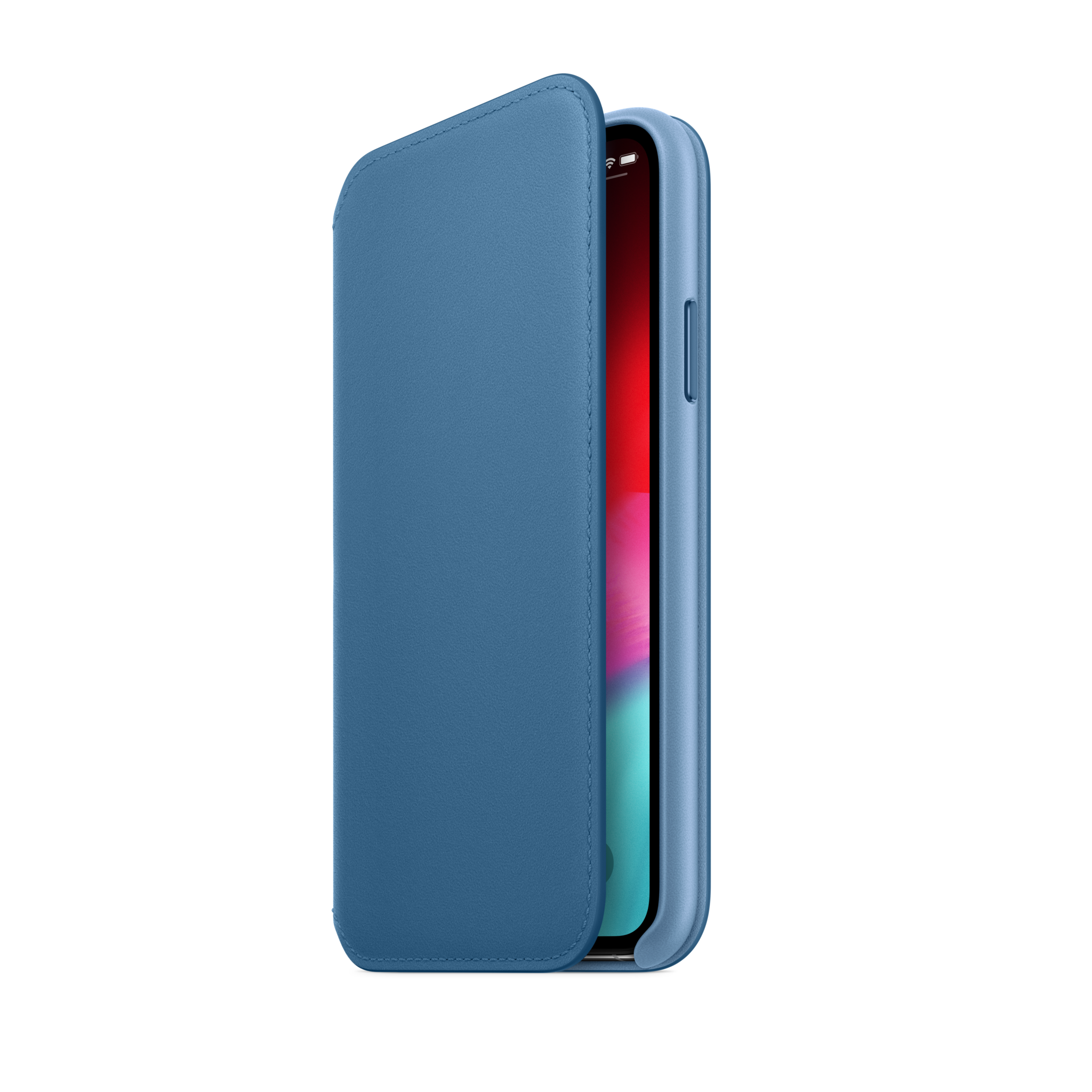 iPhone XS Leather Folio — Cape Cod Blue