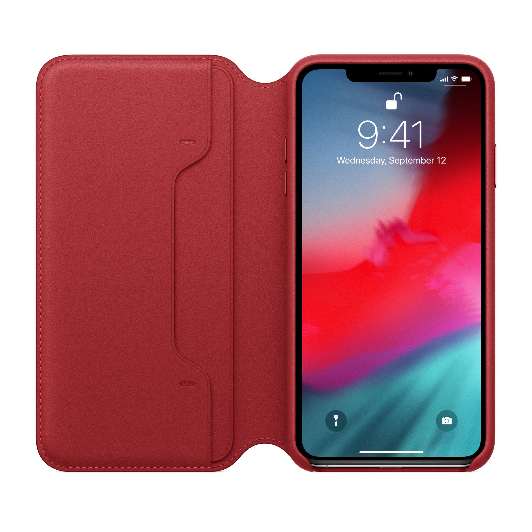 iPhone XS Max Leather Folio — PRODUCT(RED)