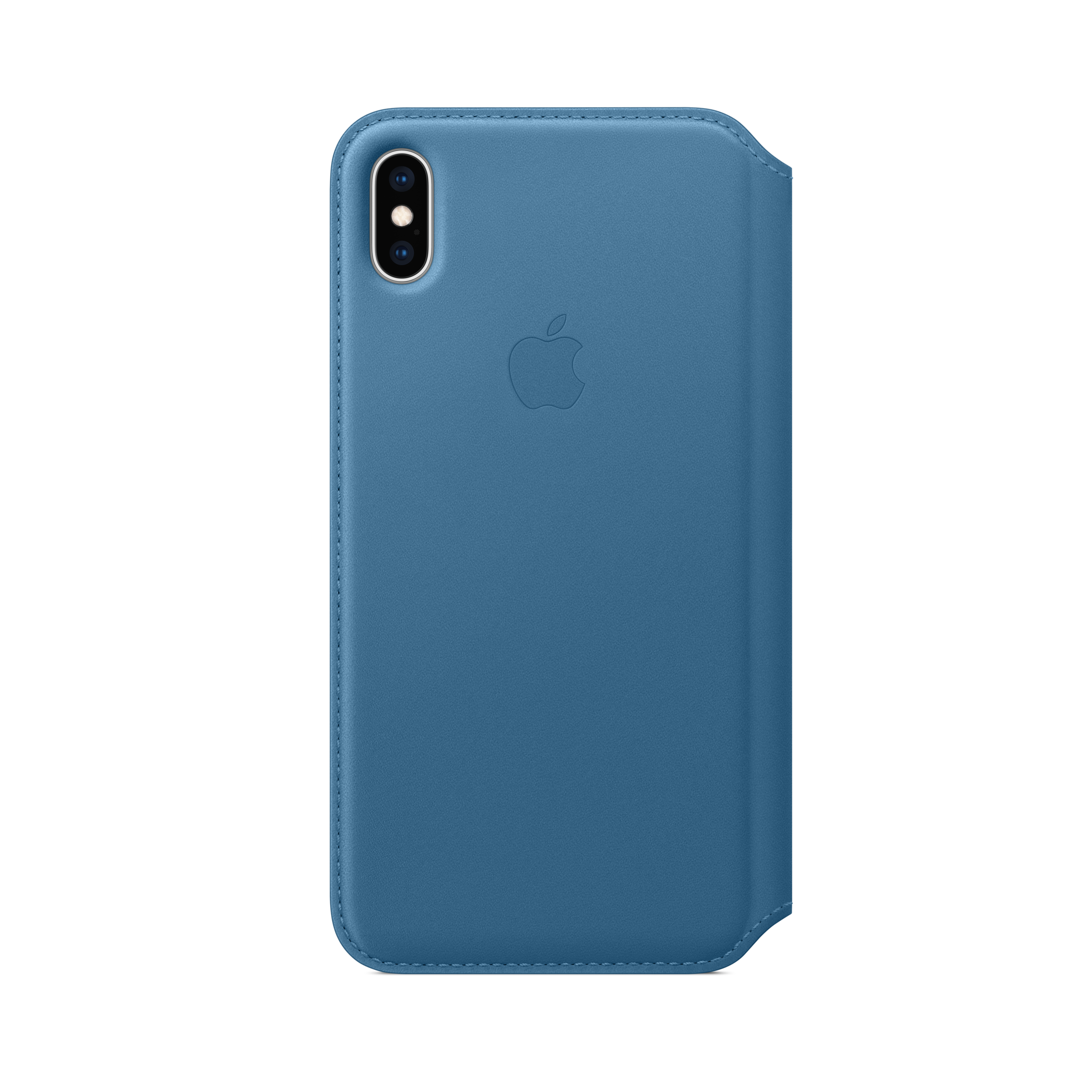 iPhone XS Max Leather Folio — Cape Cod Blue
