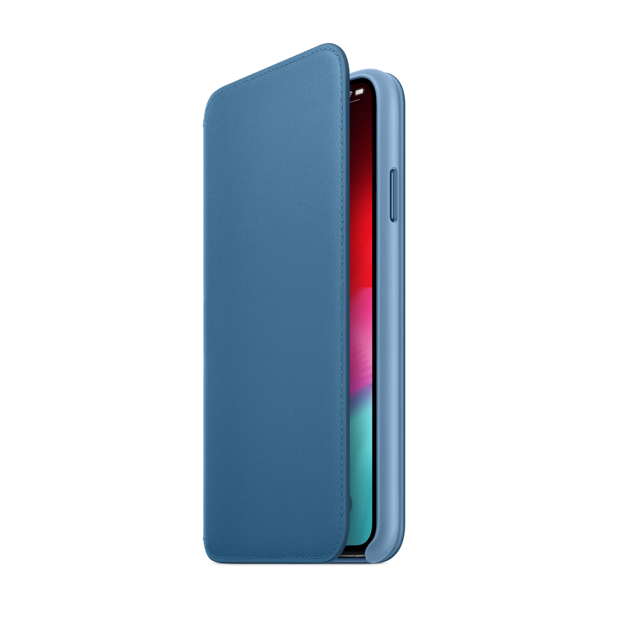 iPhone XS Max Leather Folio — Cape Cod Blue