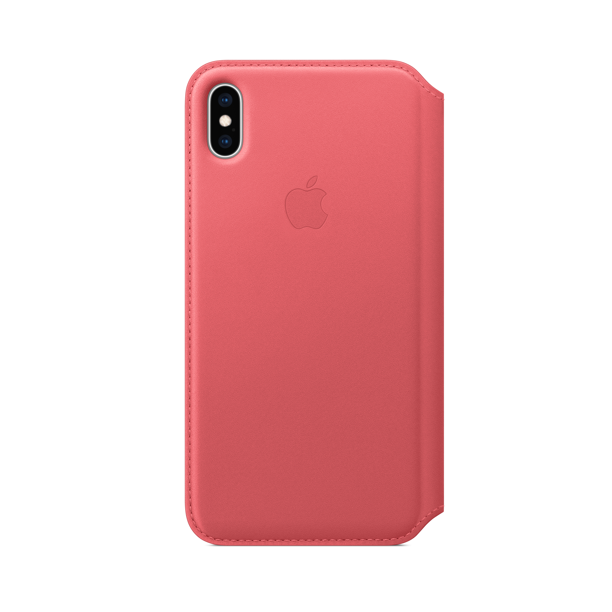 iPhone XS Max Leather Folio — Peony Pink