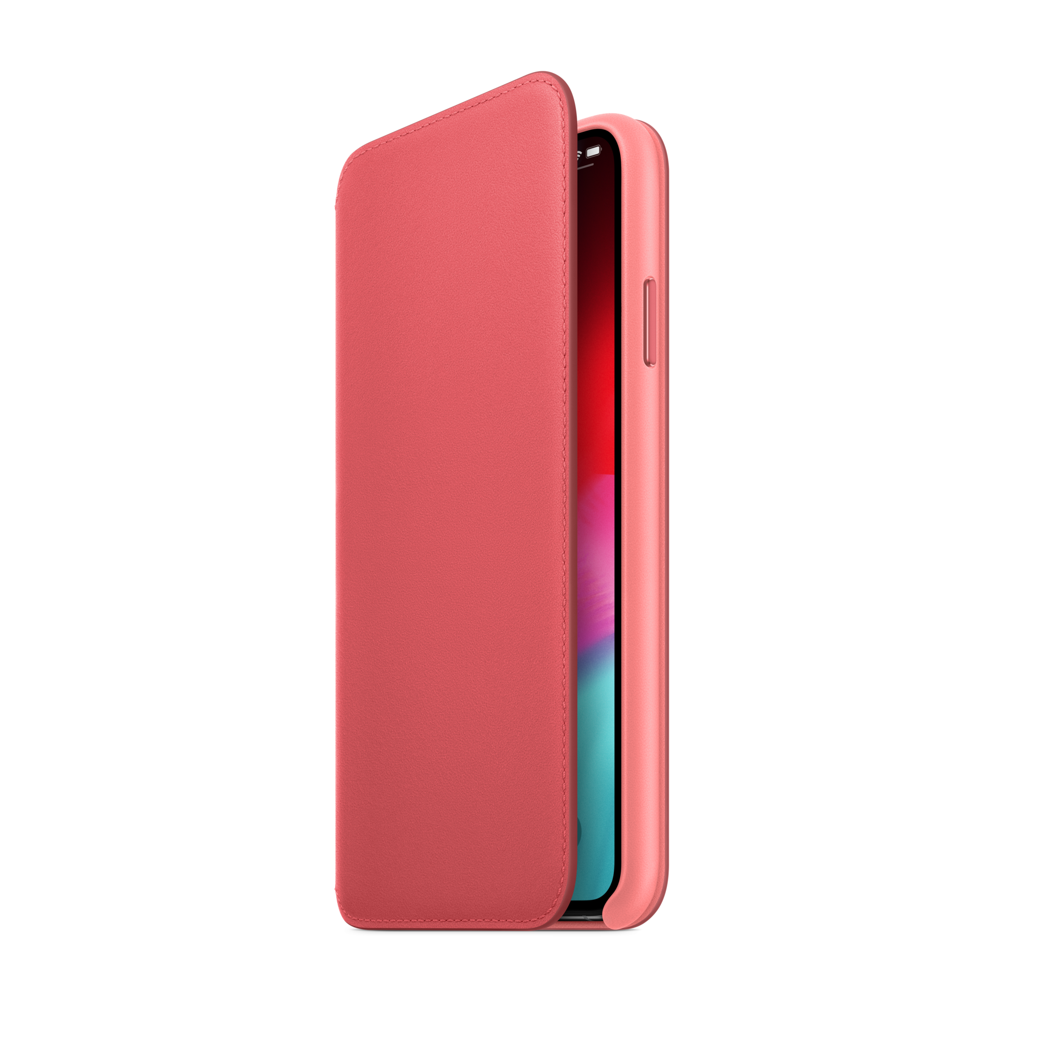 iPhone XS Max Leather Folio — Peony Pink