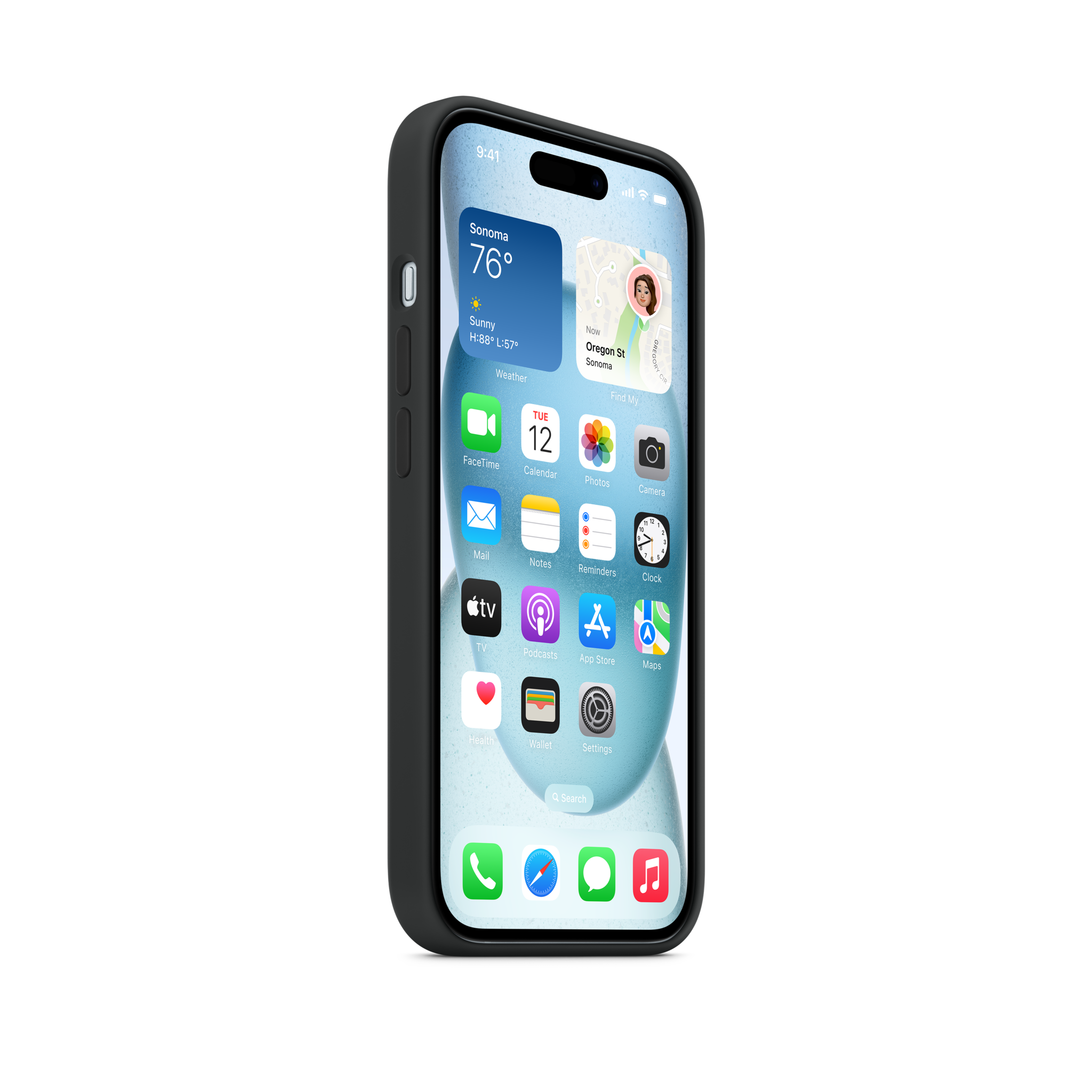 iPhone 15 Silicone Case with MagSafe — Black