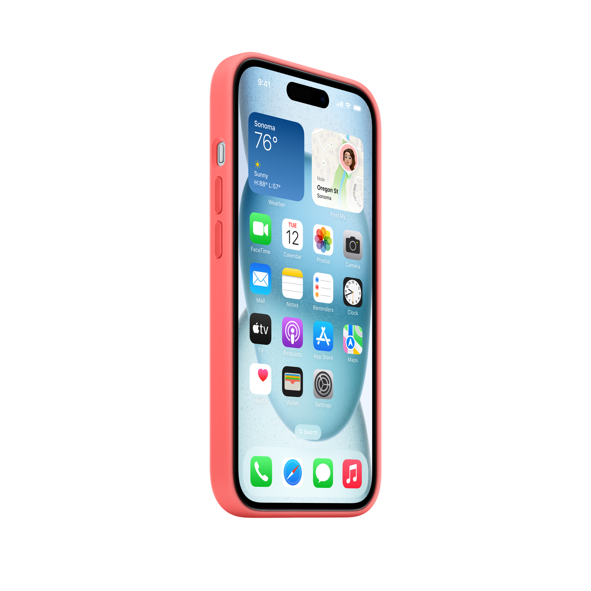 iPhone 15 Silicone Case with MagSafe — Guava