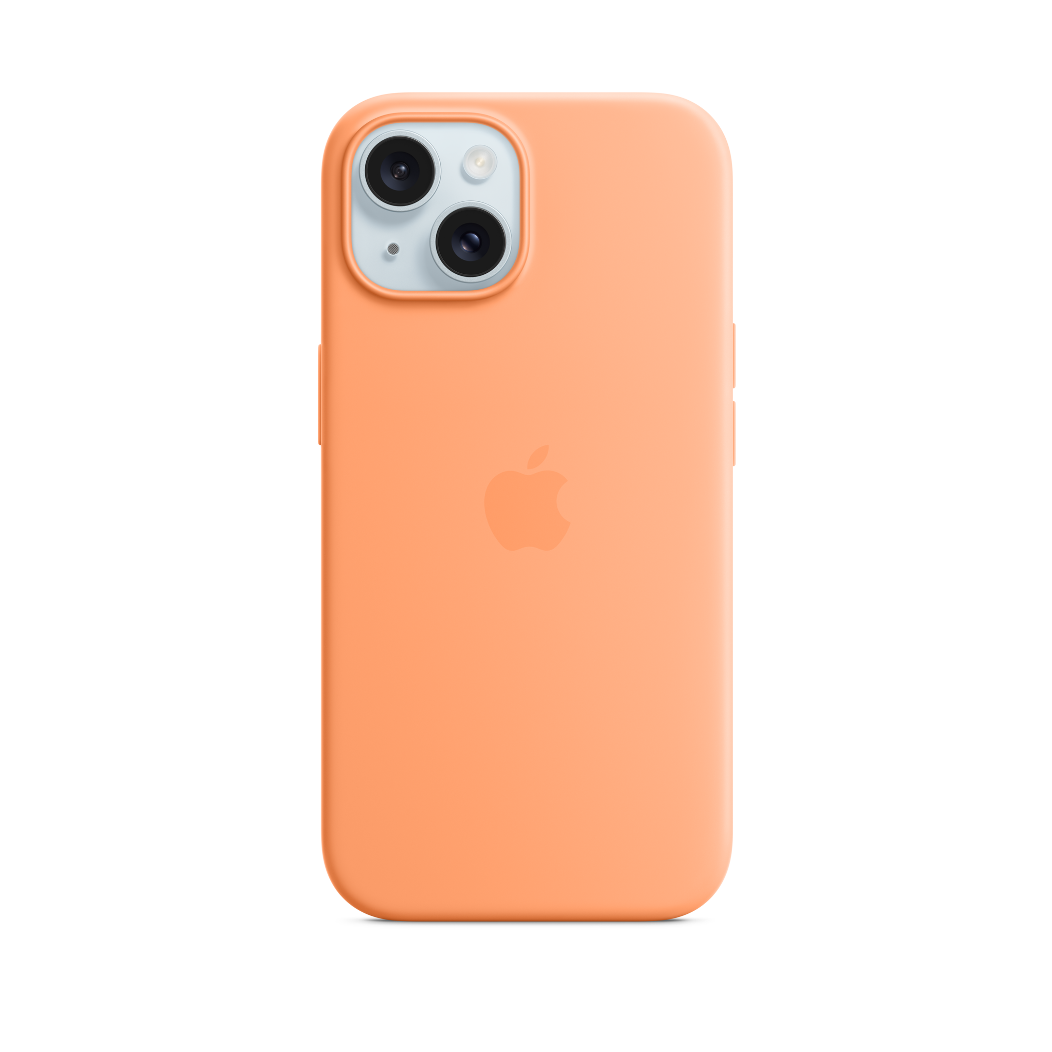 iPhone 15 Silicone Case with MagSafe — Orange Sorbet