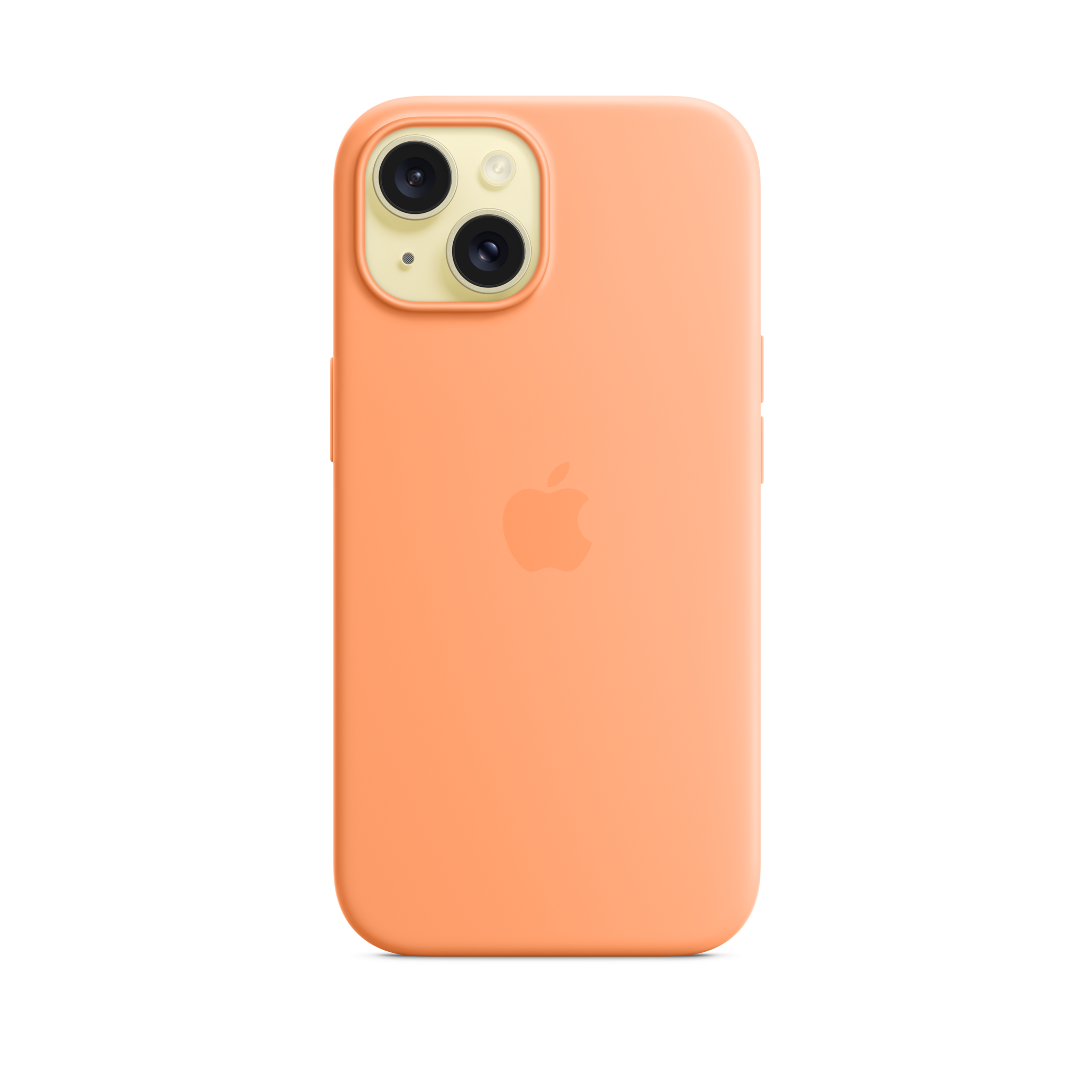 iPhone 15 Silicone Case with MagSafe — Orange Sorbet