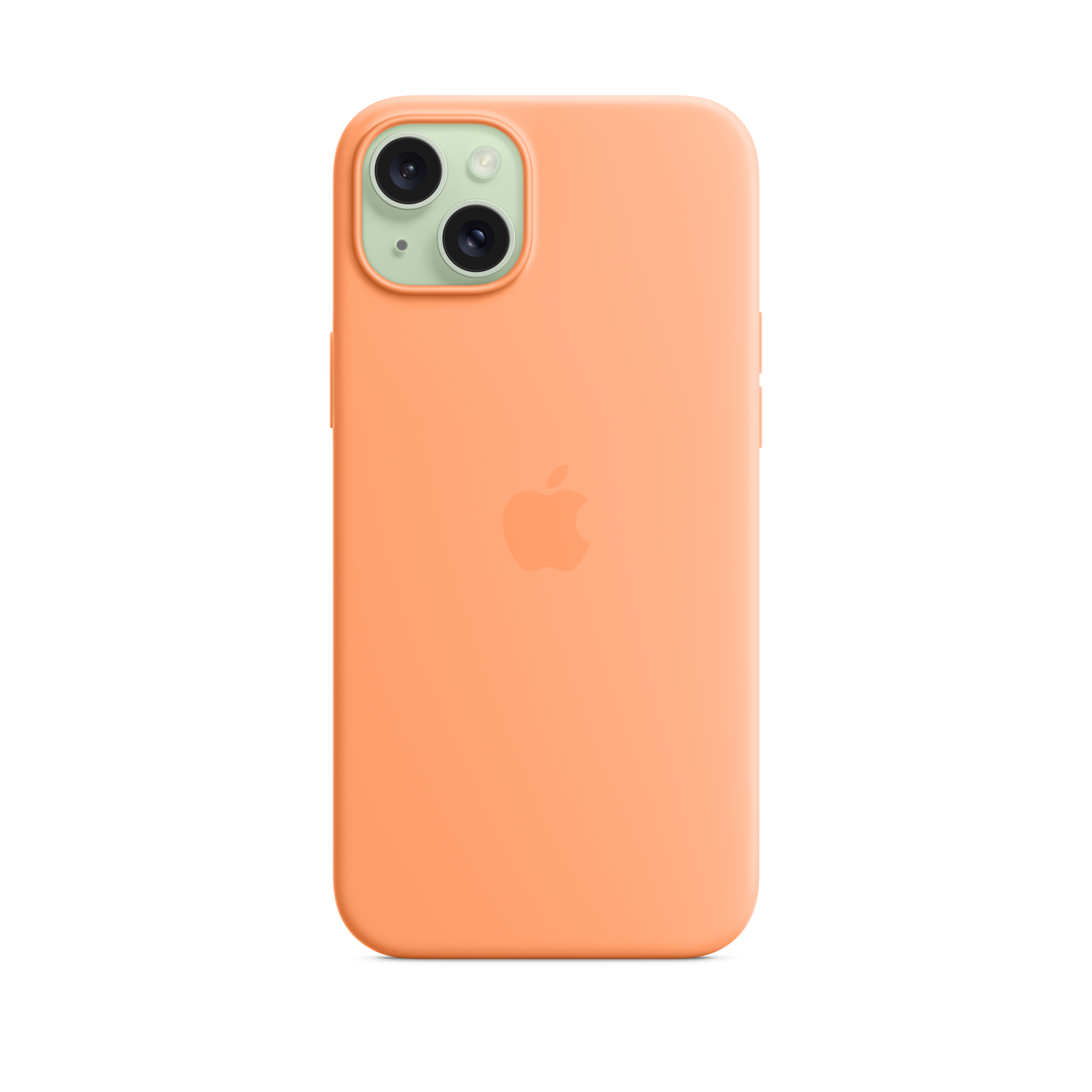 iPhone 15 Plus Silicone Case with MagSafe — Orange Sorbet