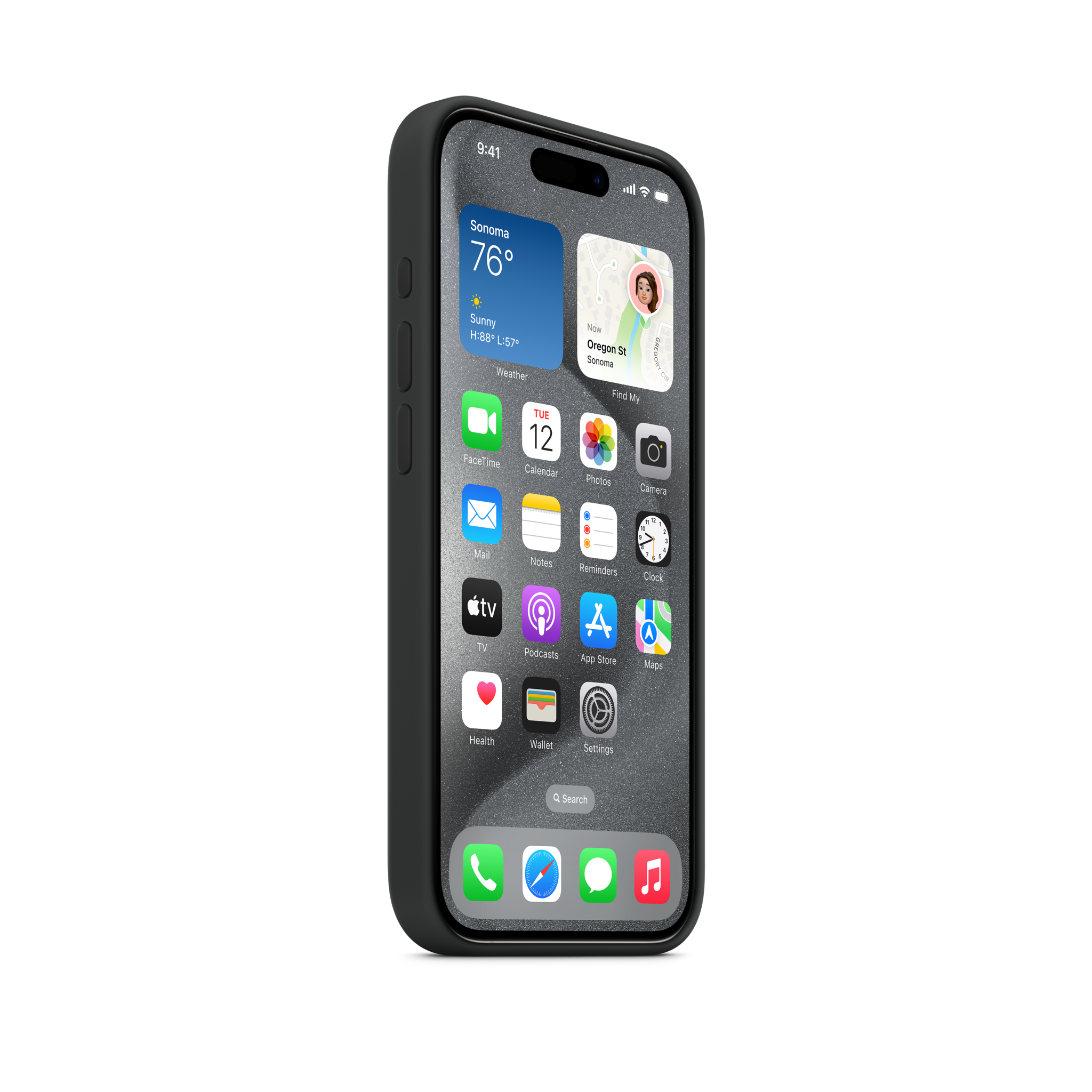 iPhone 15 Pro Silicone Case with MagSafe — Black