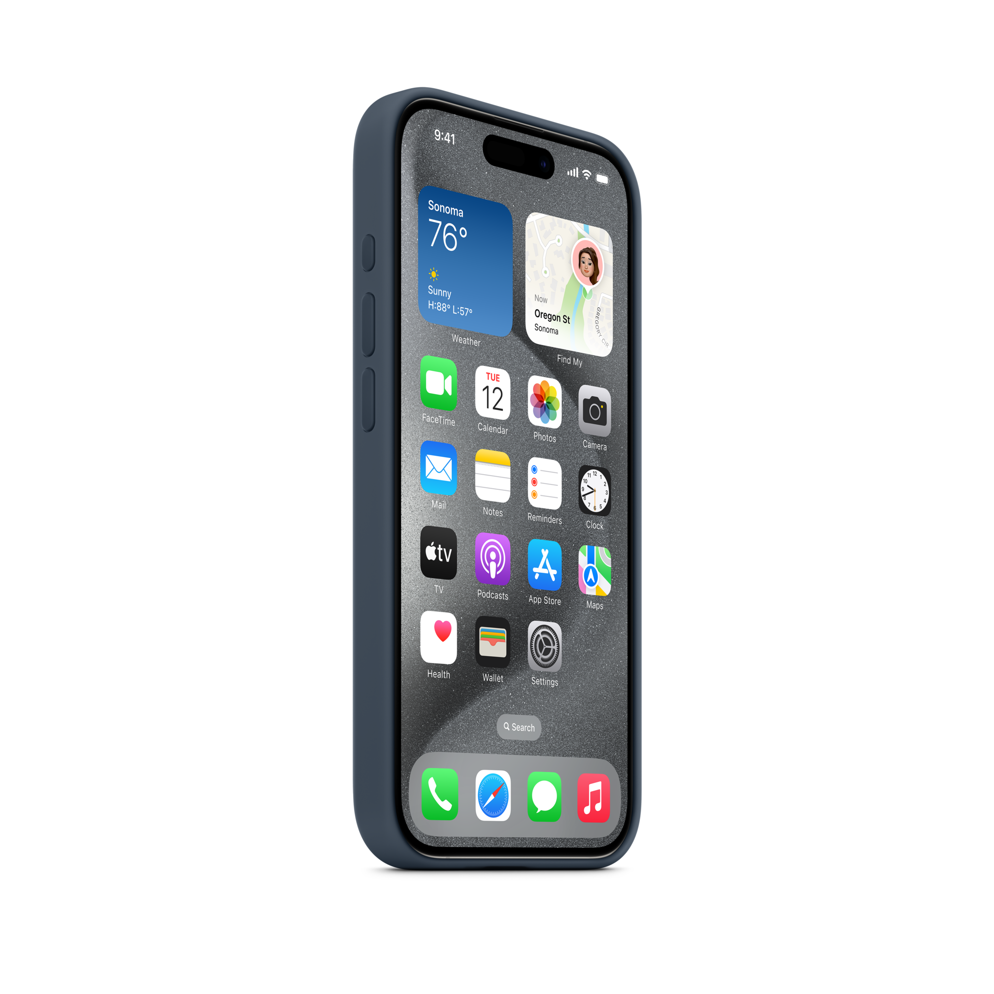 iPhone 15 Pro Silicone Case with MagSafe — Storm Blue