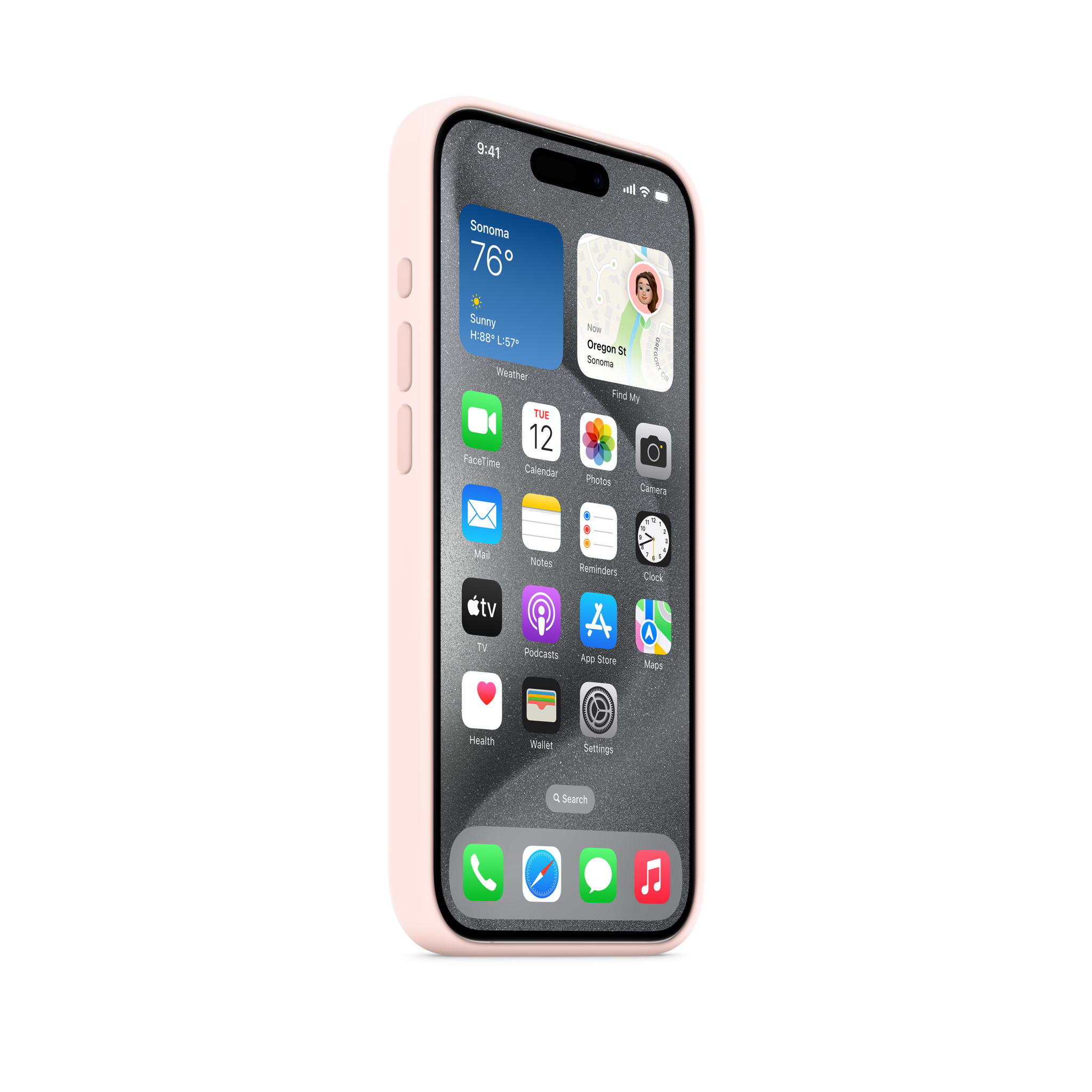 iPhone 15 Pro Silicone Case with MagSafe — Light Pink