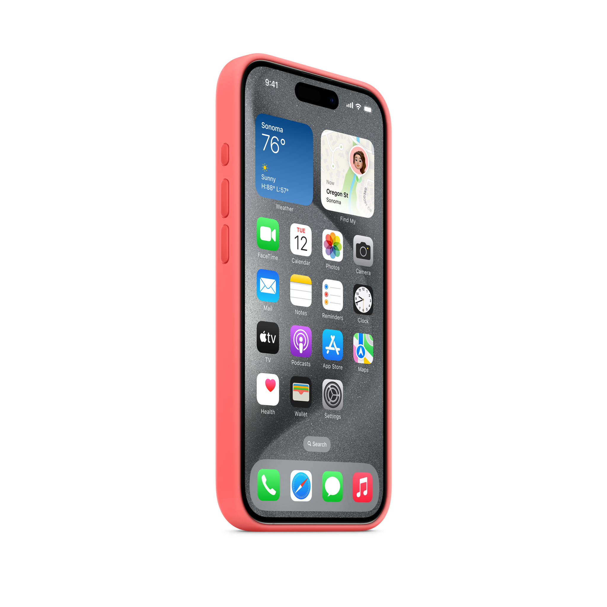 iPhone 15 Pro Silicone Case with MagSafe — Guava