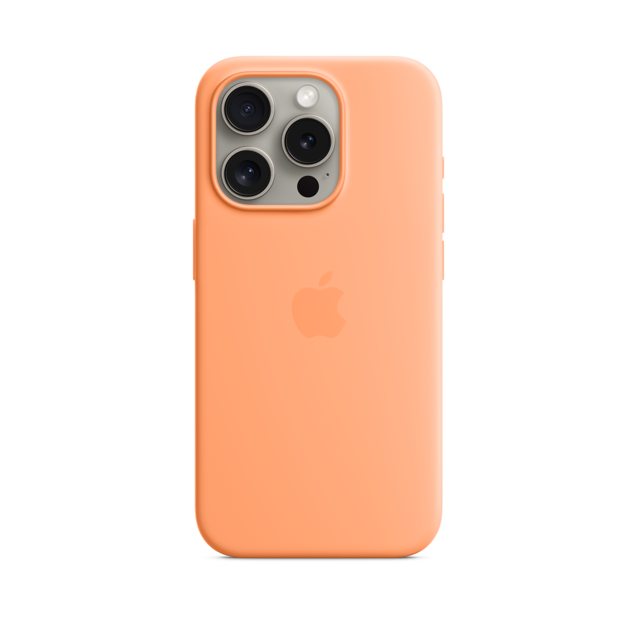 iPhone 15 Pro Silicone Case with MagSafe — Orange Sorbet
