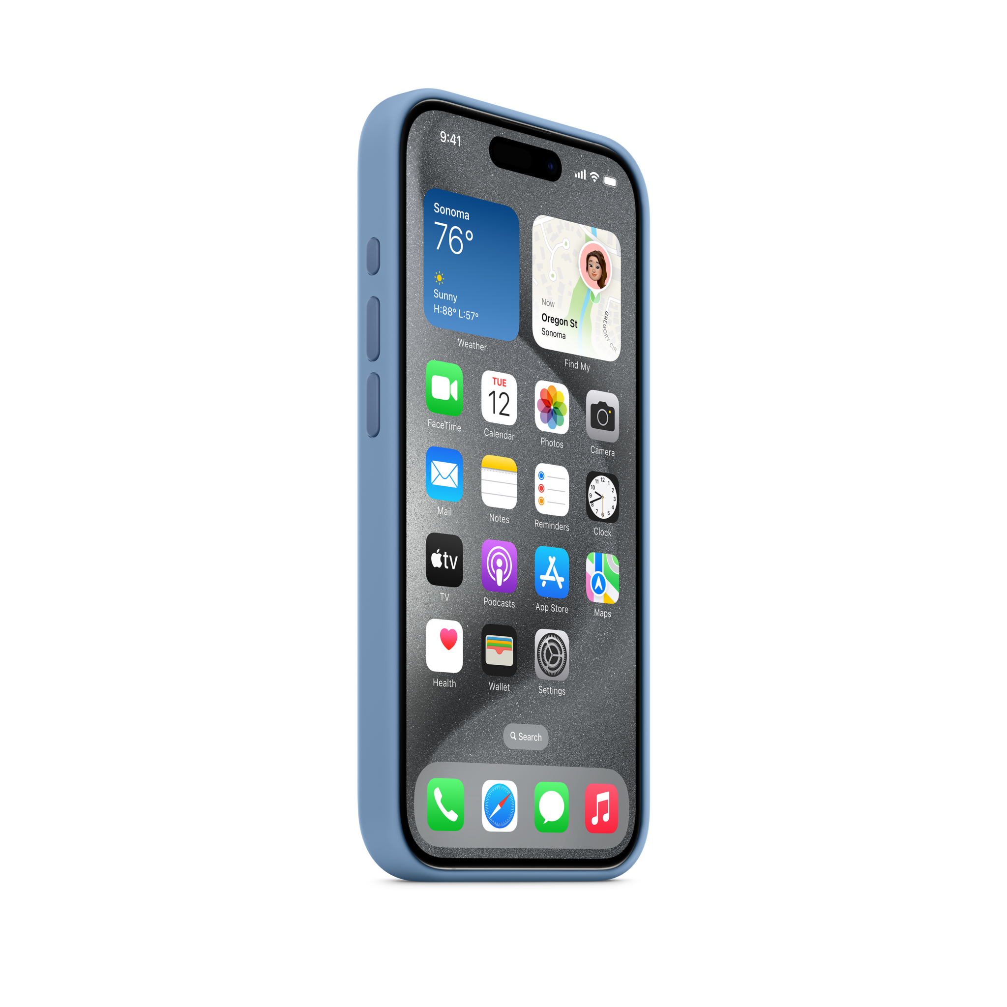 iPhone 15 Pro Silicone Case with MagSafe — Winter Blue