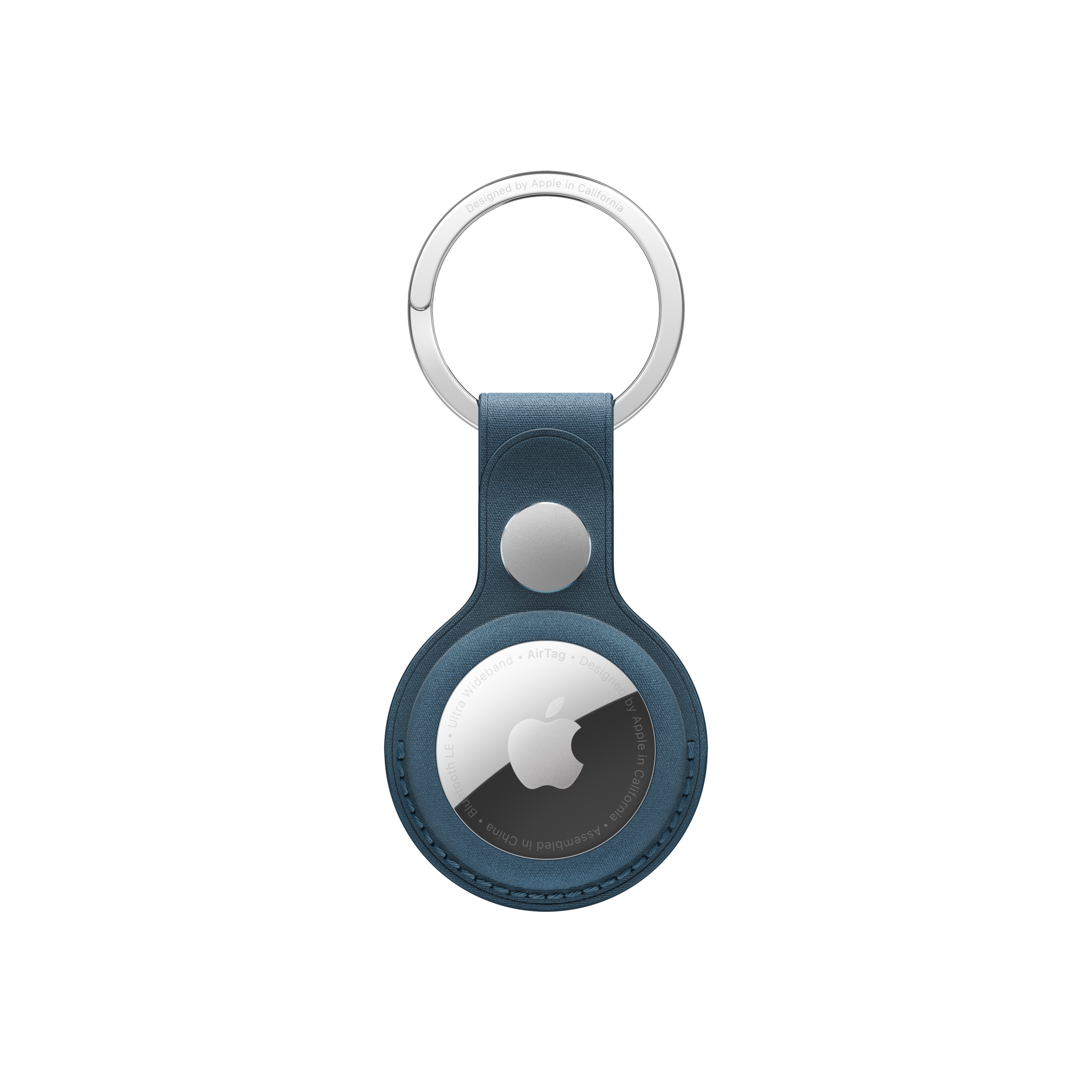 AirTag FineWoven Key Ring — Pacific Blue
