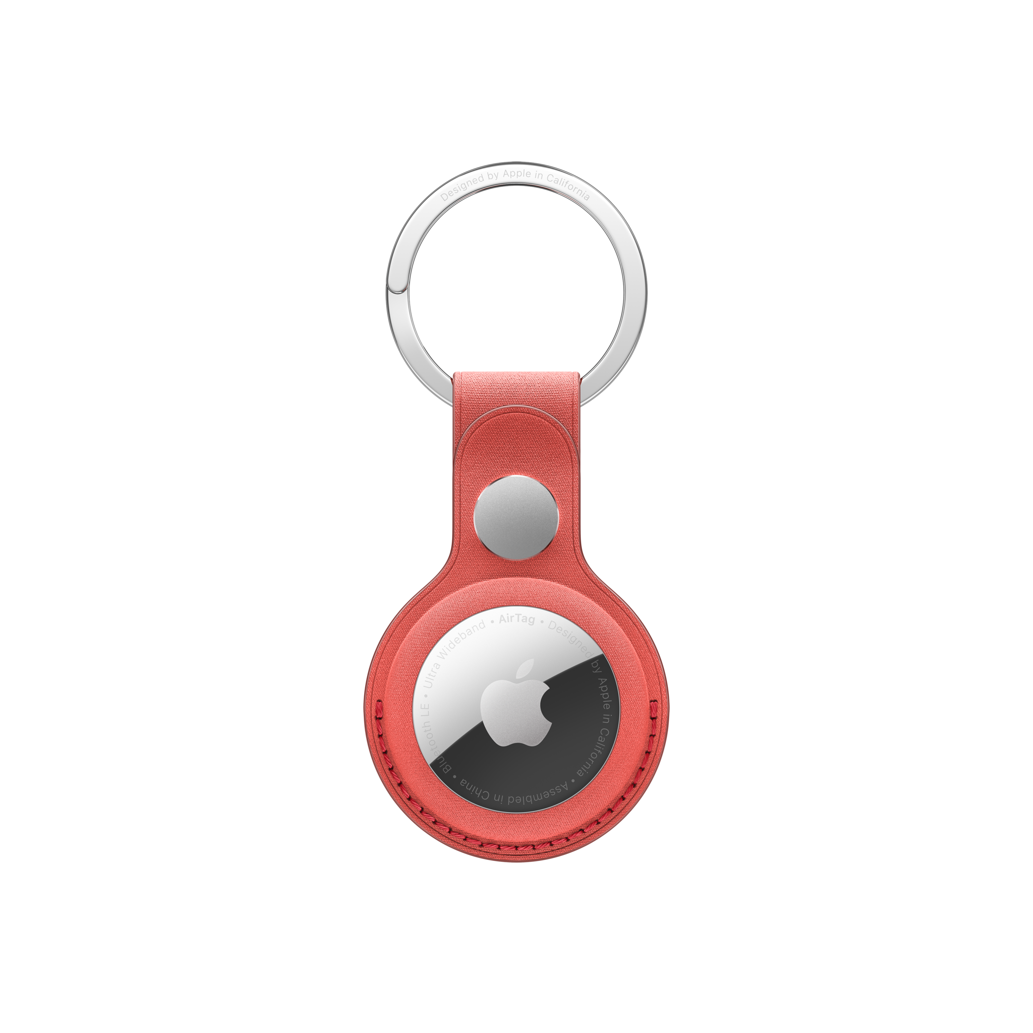 AirTag FineWoven Key Ring — Coral