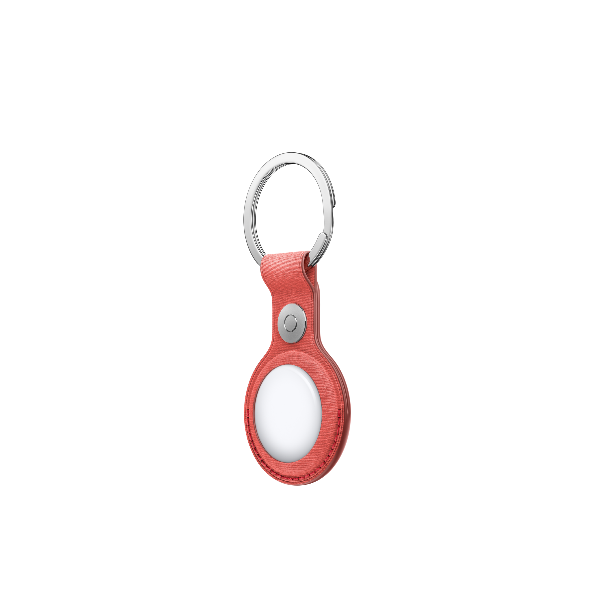 AirTag FineWoven Key Ring — Coral
