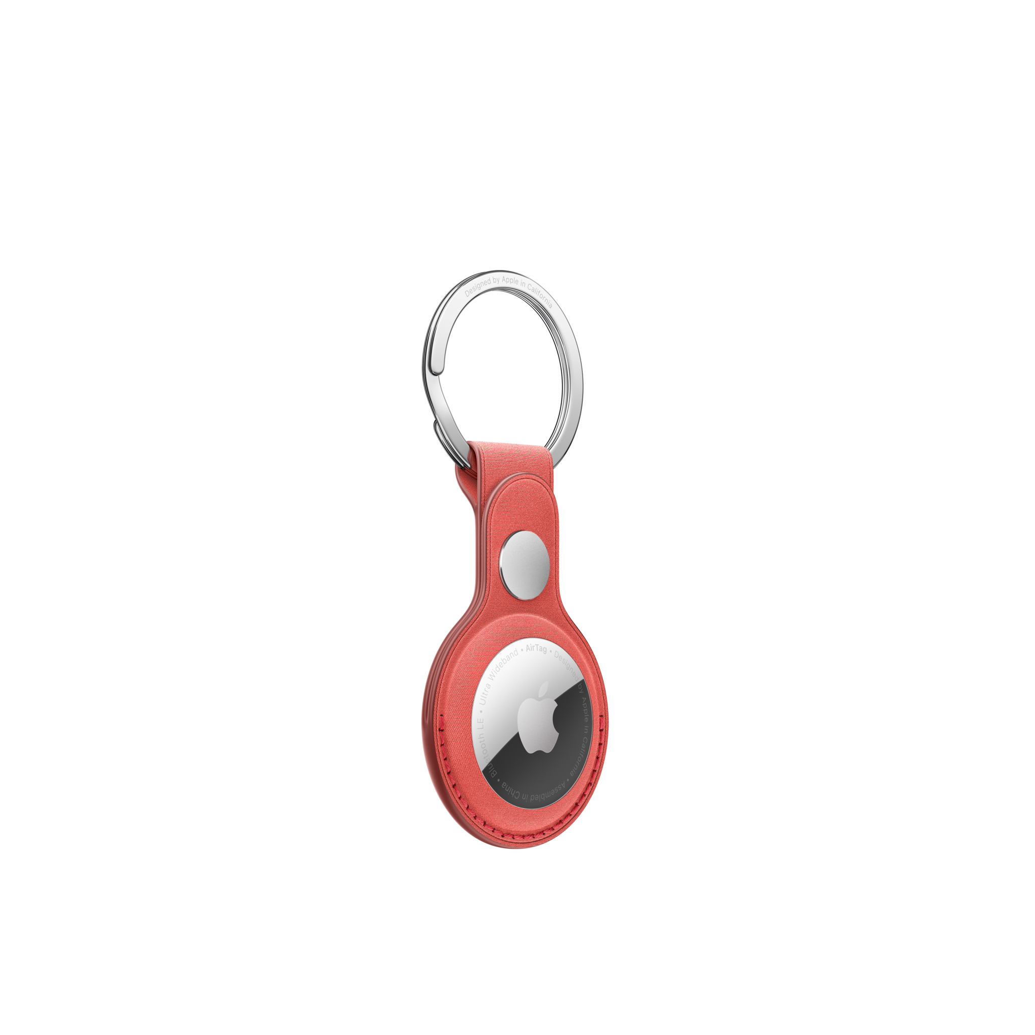 AirTag FineWoven Key Ring — Coral