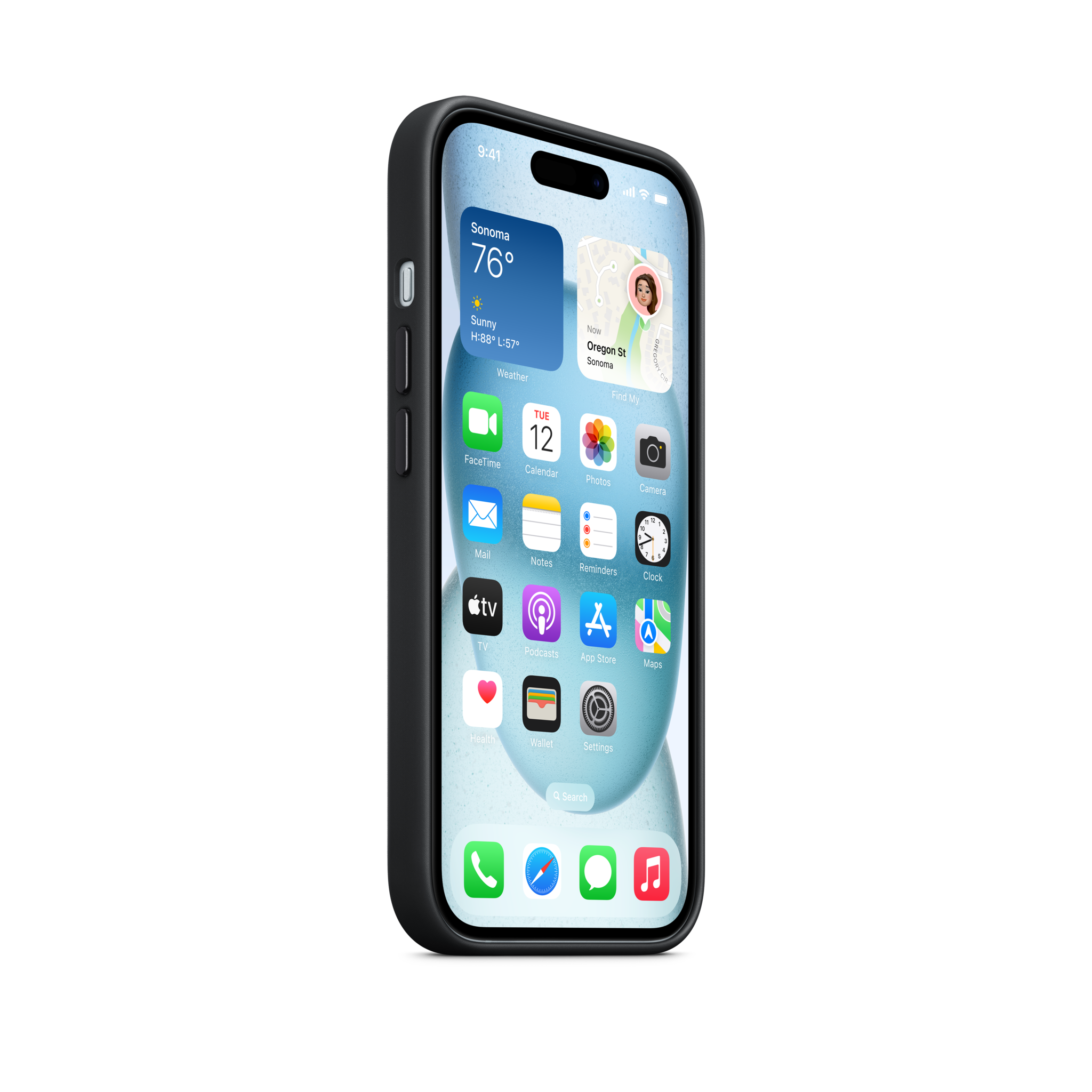 iPhone 15 FineWoven Case with MagSafe — Black