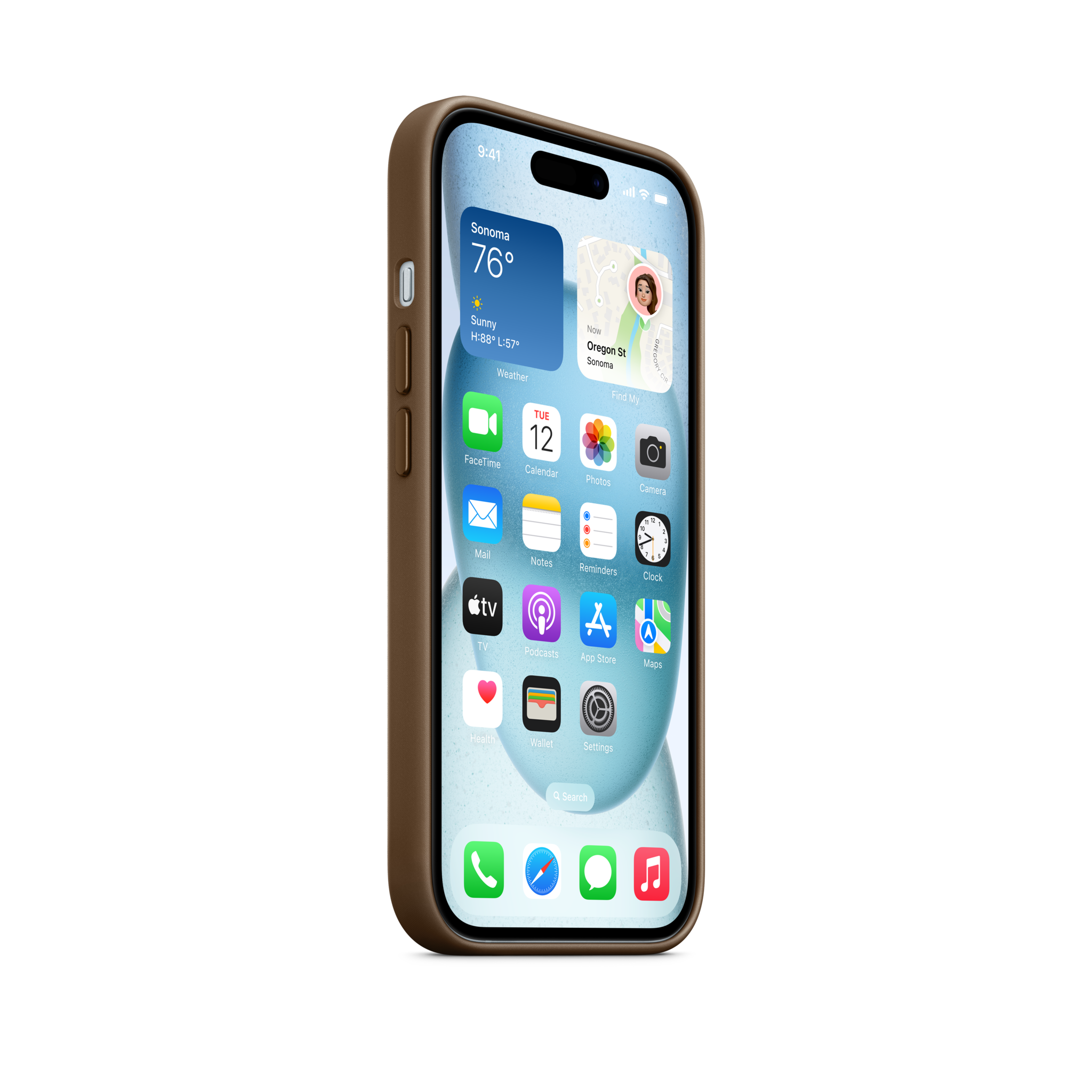 iPhone 15 FineWoven Case with MagSafe — Taupe