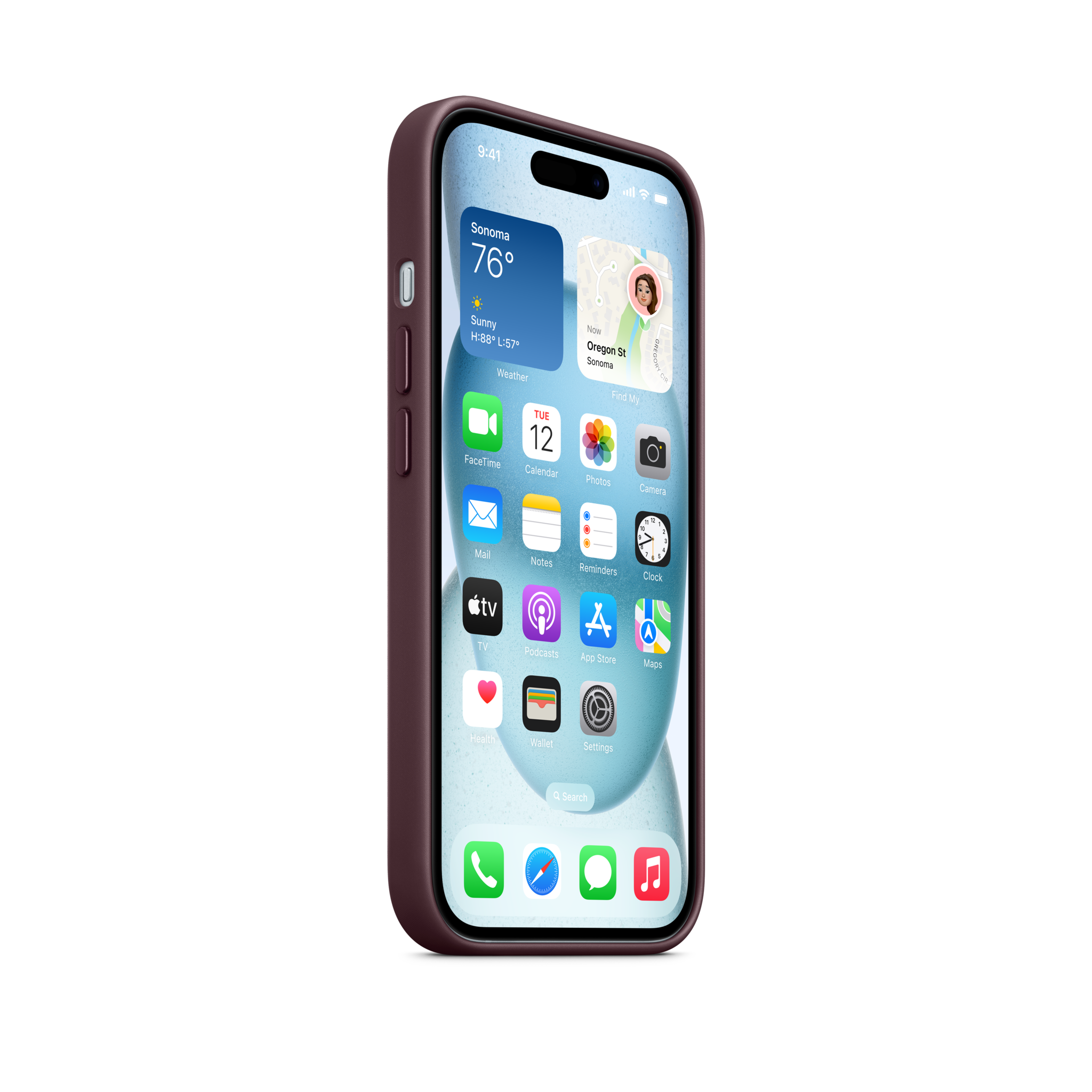 iPhone 15 FineWoven Case with MagSafe — Mulberry