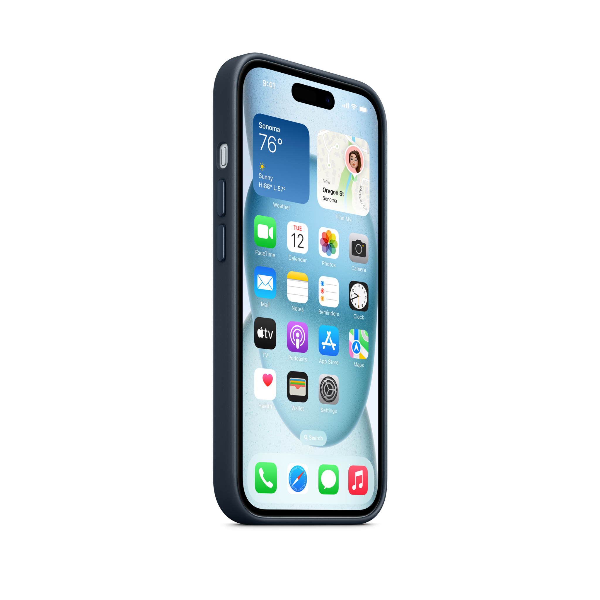 iPhone 15 FineWoven Case with MagSafe — Pacific Blue